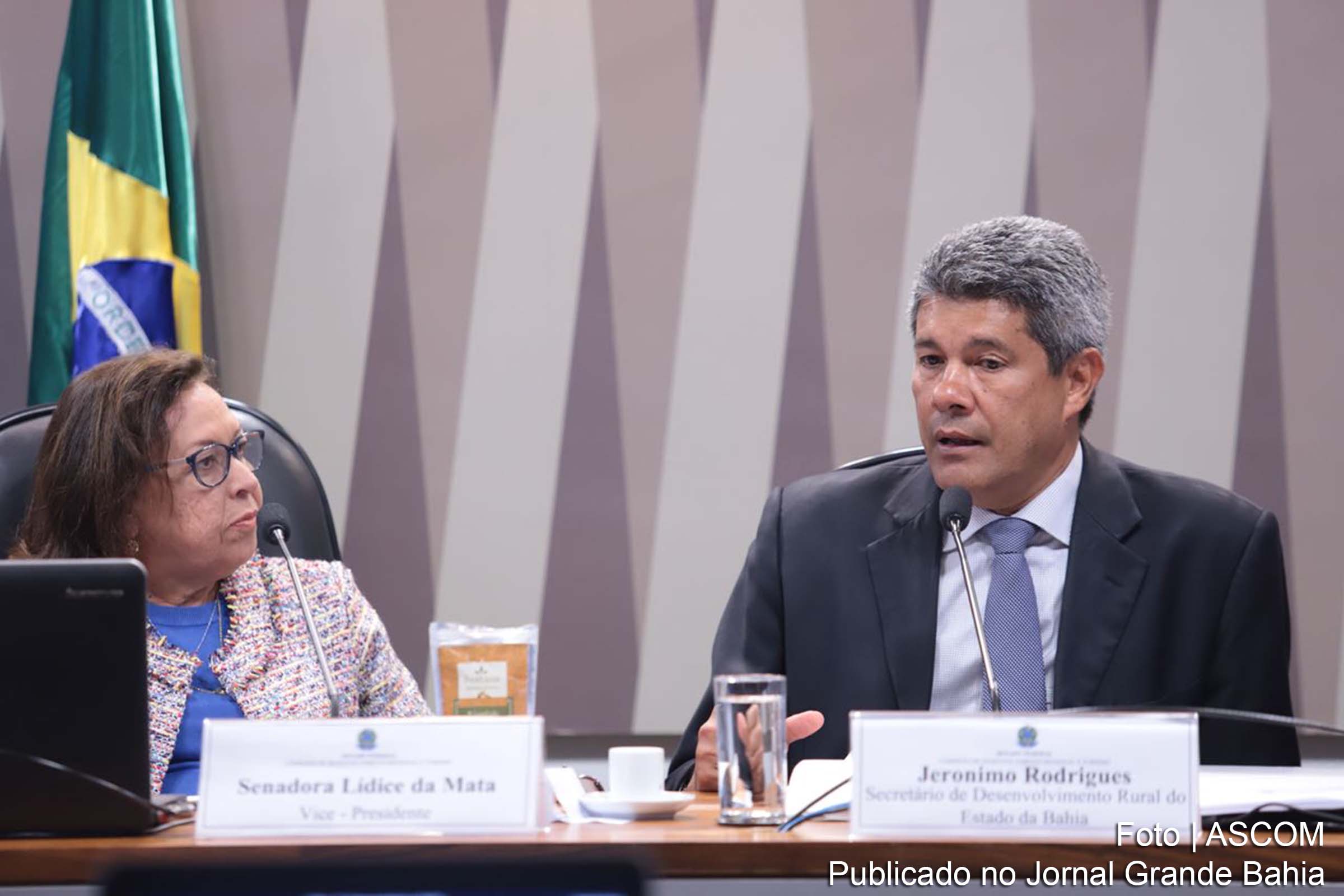 Senadora Lídice da Mata e secretário estadual Geronimo Rodrigues debatem cadeia produtiva do chocolate.
