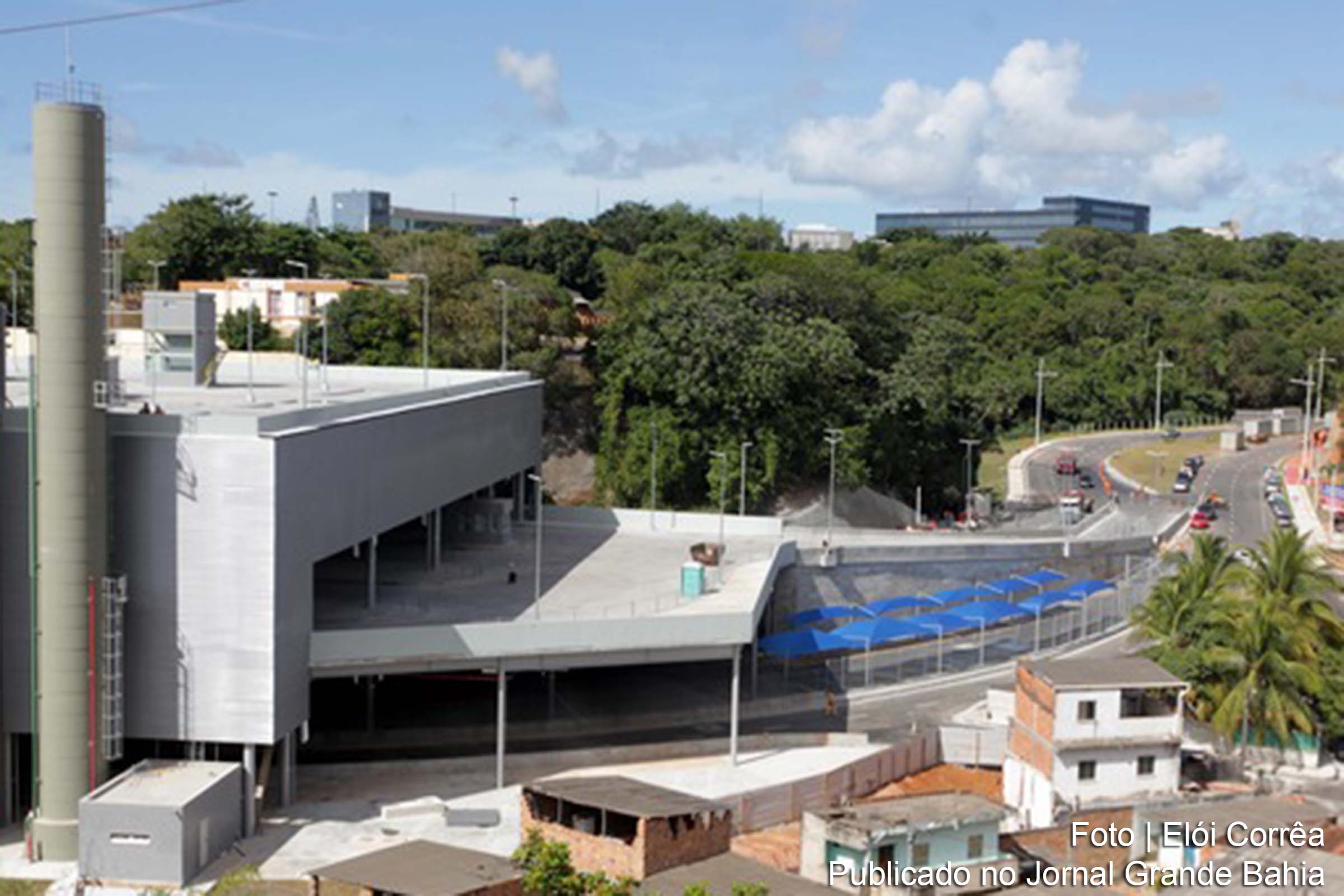 Obras do Terminal de ônibus de Pituaçu, em Salvador.