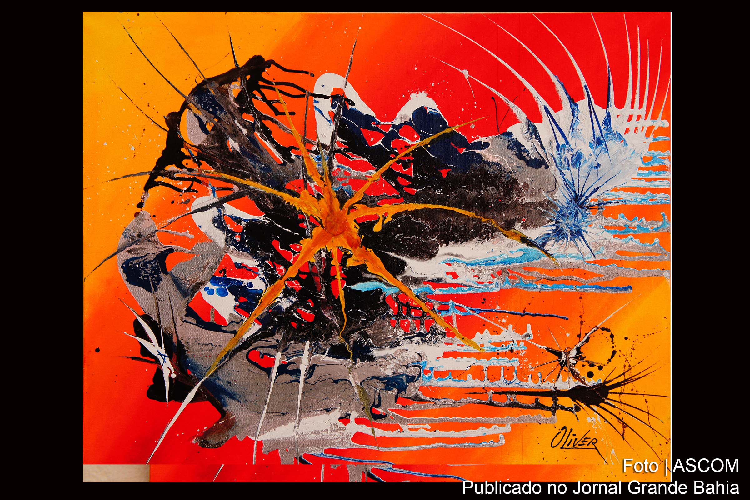 Pintura do artista Paulo Oliver é parte da exposição 'Diversas Idades – Pinturas e esculturas'.