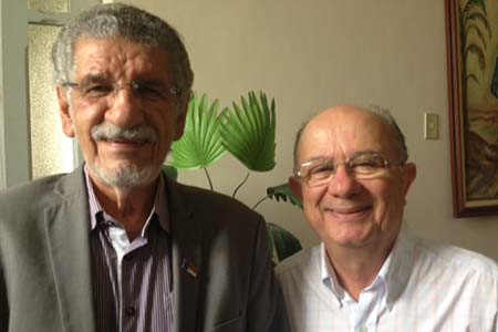 Em Feira de Santana, quando visitou o prefeito de Feira de Santana José Ronaldo de Carvalho, o alcaide de Vitória da Conquista Herzem Gusmão.