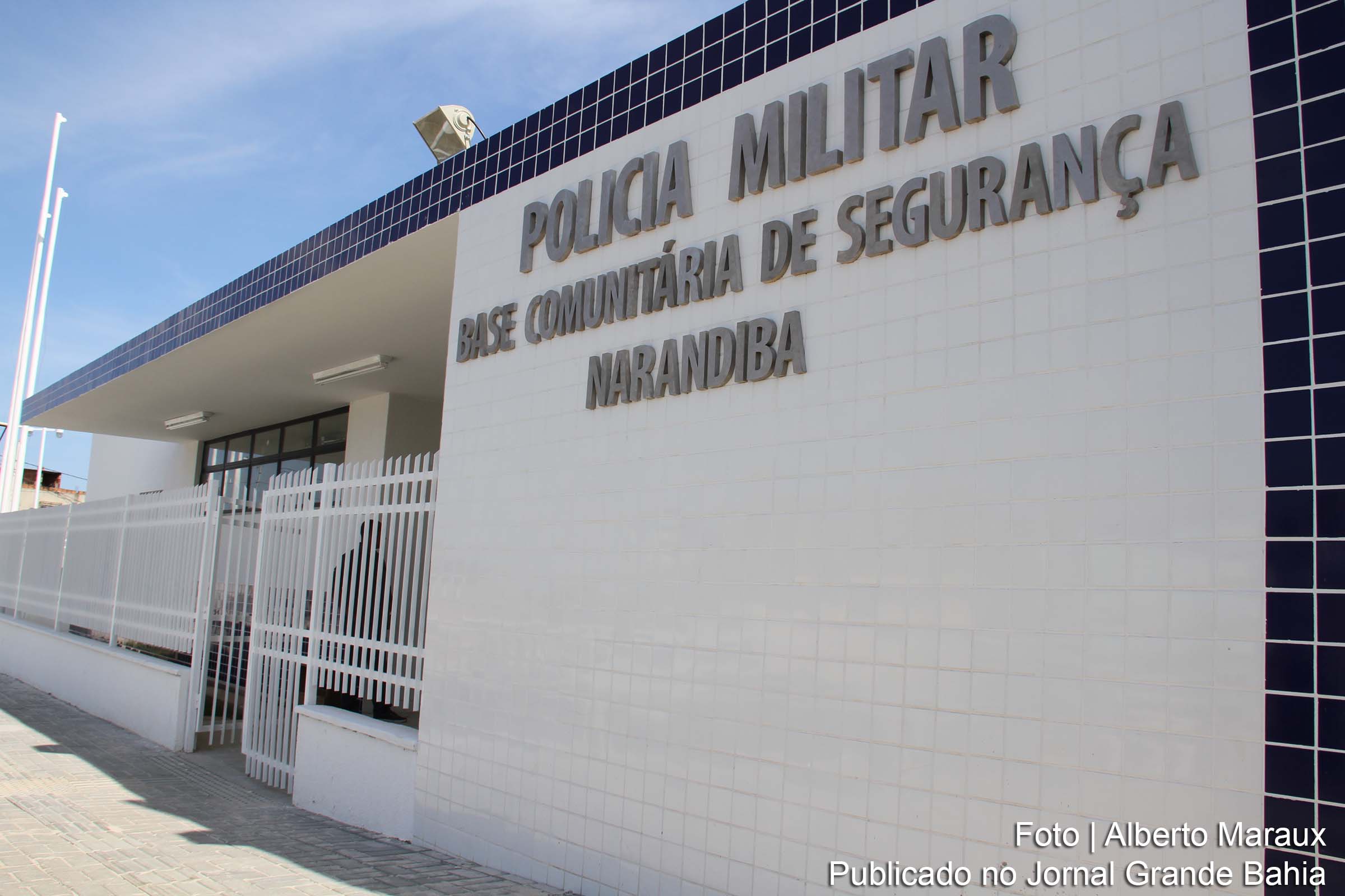 Fachada da Base Comunitária de Segurança do Bairro de Narandiba, em Salvador.