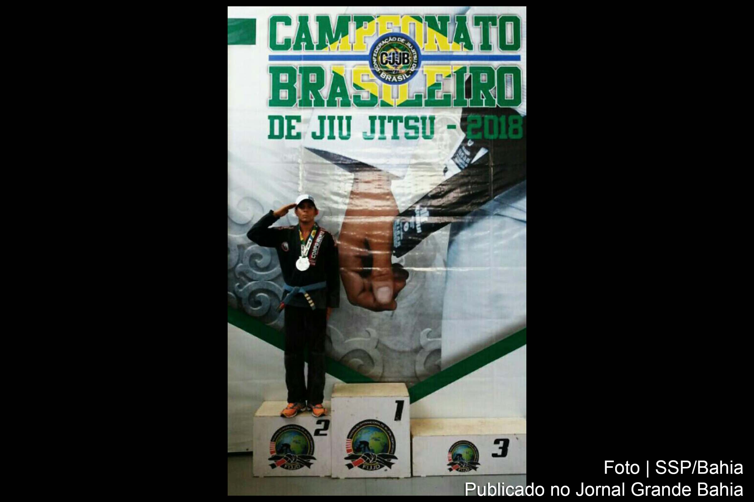José Bruno Silva Santos é Soldado da PM de Valença é vice-campeão brasileiro de jiu-jitsu.