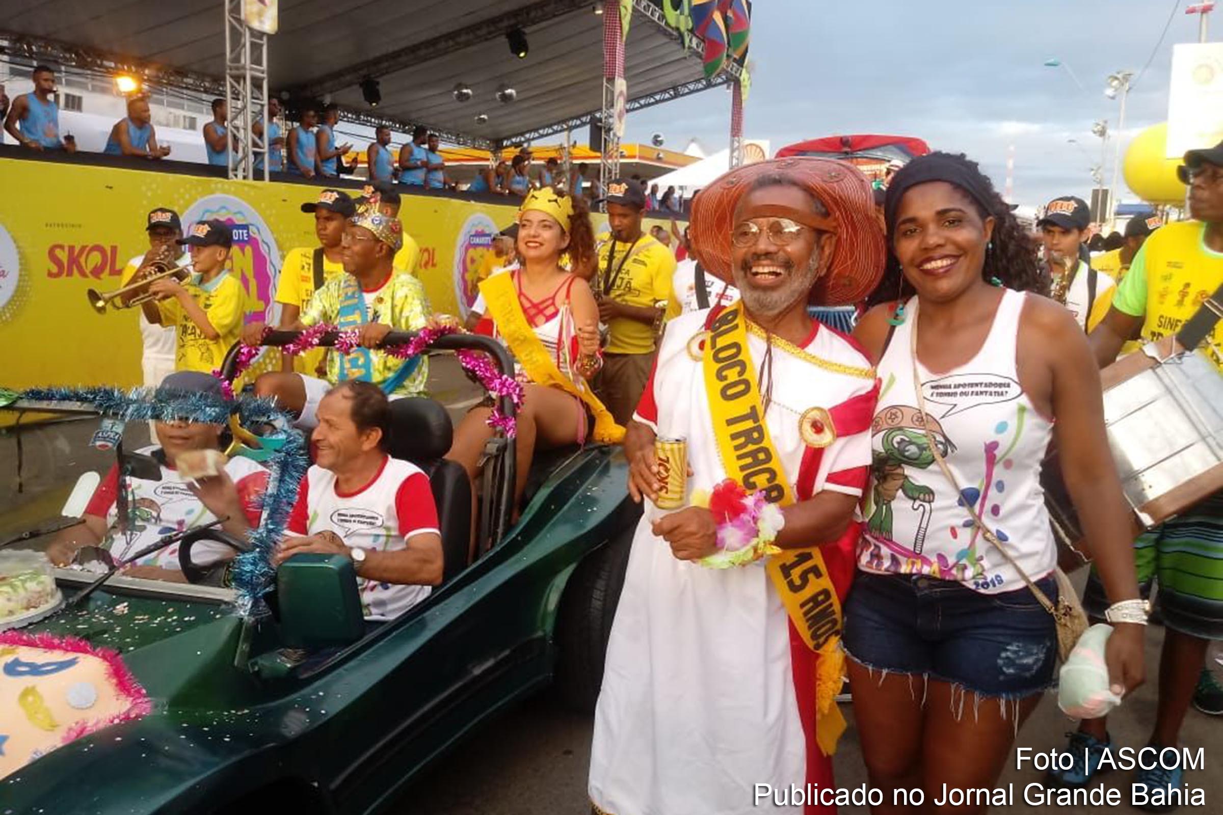 Reginaldo Pereira durante desfile do Bloco Tracajá durante a Micareta 2018 de Feira de Santana.