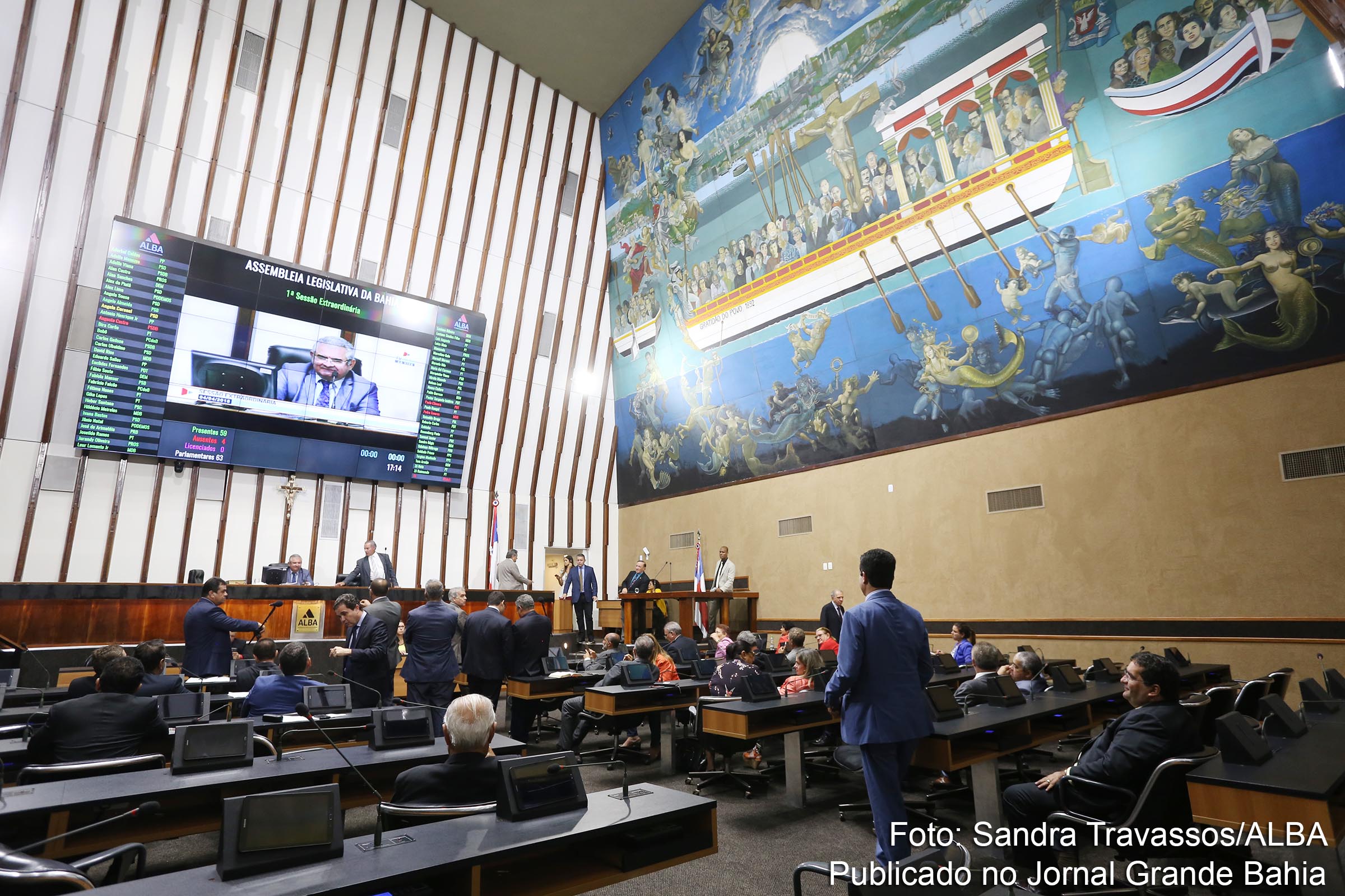 Sessão plenária na Assembleia Legislativa da Bahia (ALBA), sob a presidência de Angelo Coronel.