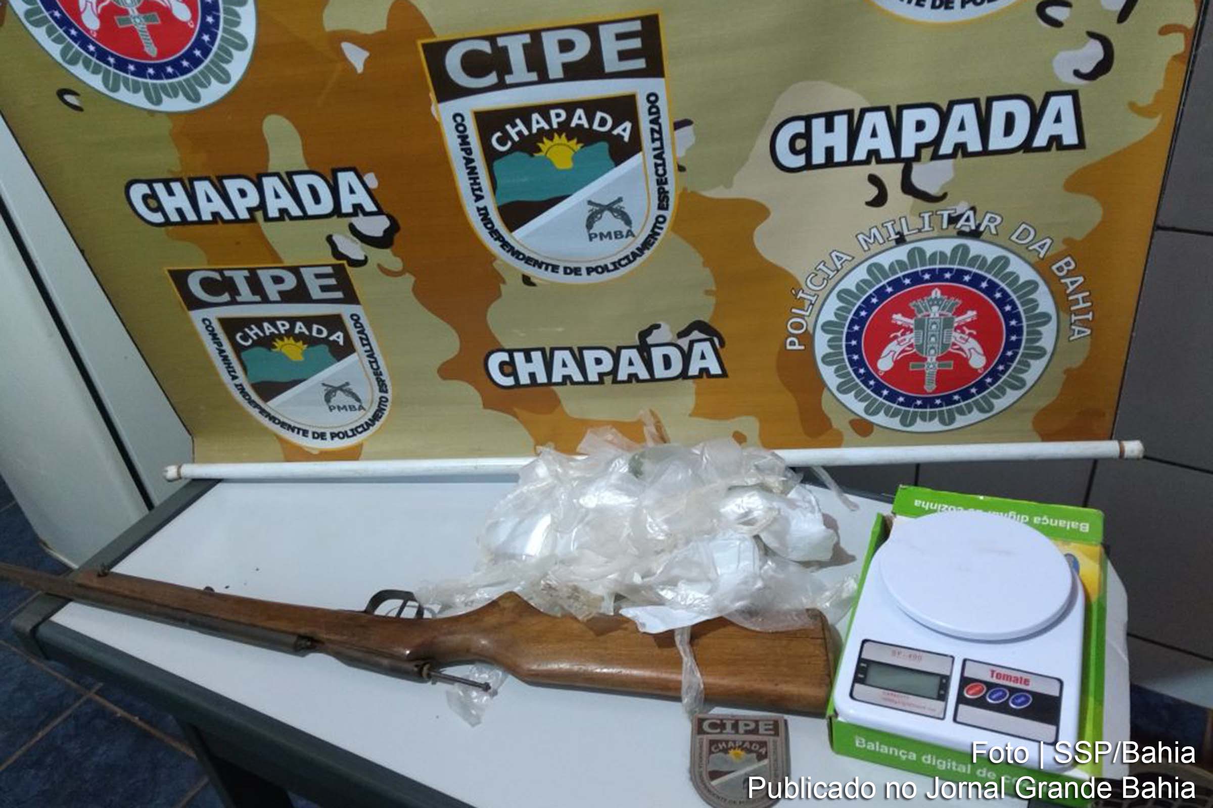 Arma de fogo é apreendida pela Cipe Chapada em Souto Soares.