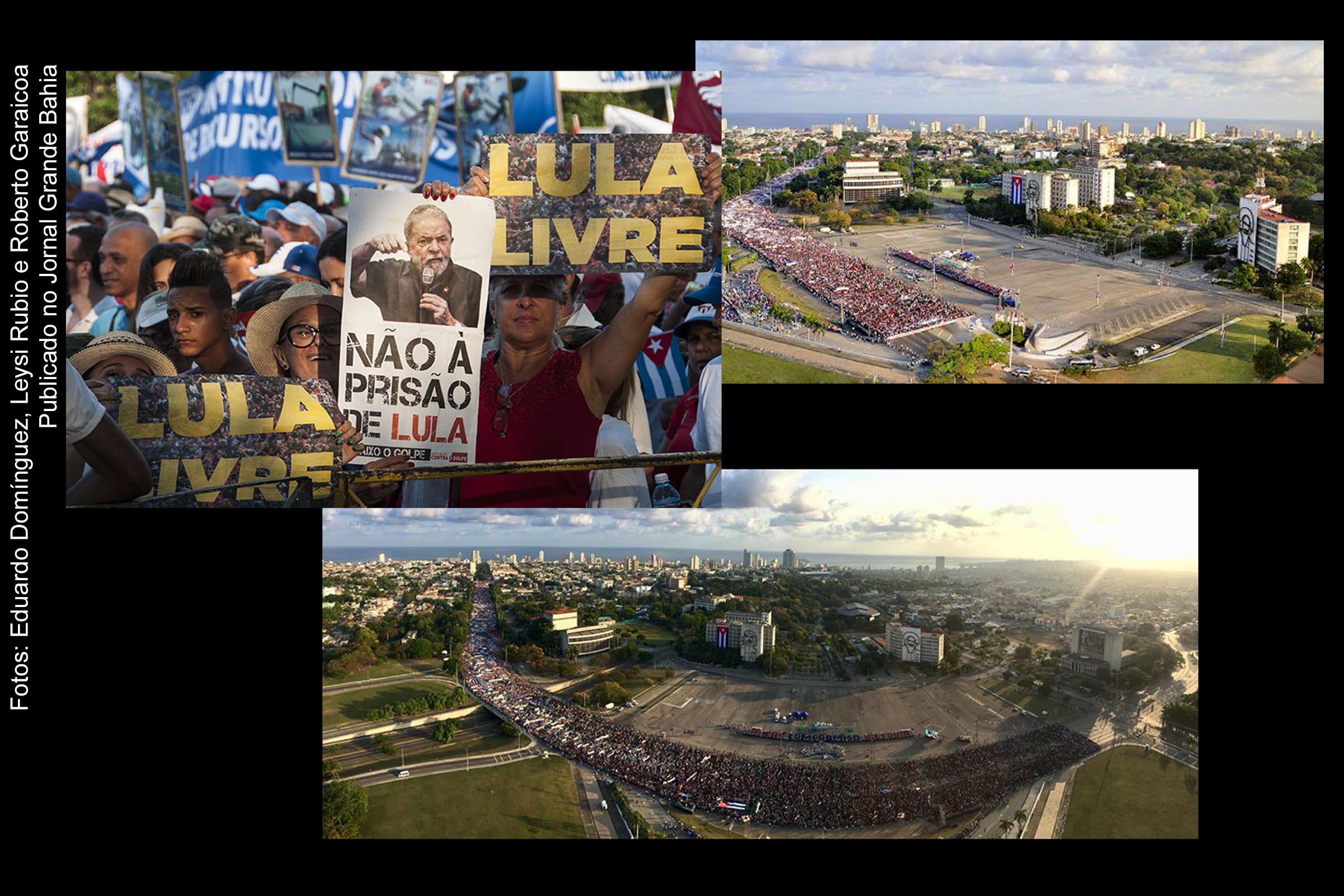 Cubanos protestam no dia 1º de maio de 2018 e cobram liberdade do ex-presidente Lula.