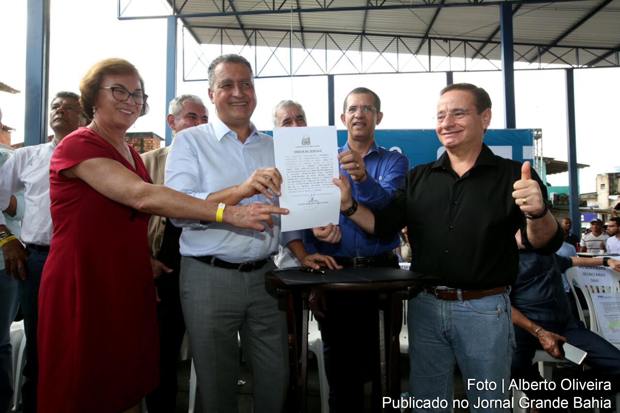 Governador Rui Costa assina Ordem de Serviço para início das obras de Implantação do Sistema de Abastecimento de Água, entrega certificados de Cadastro Ambiental Rural e assina convênios com a prefeitura, no município de Coração de Maria.