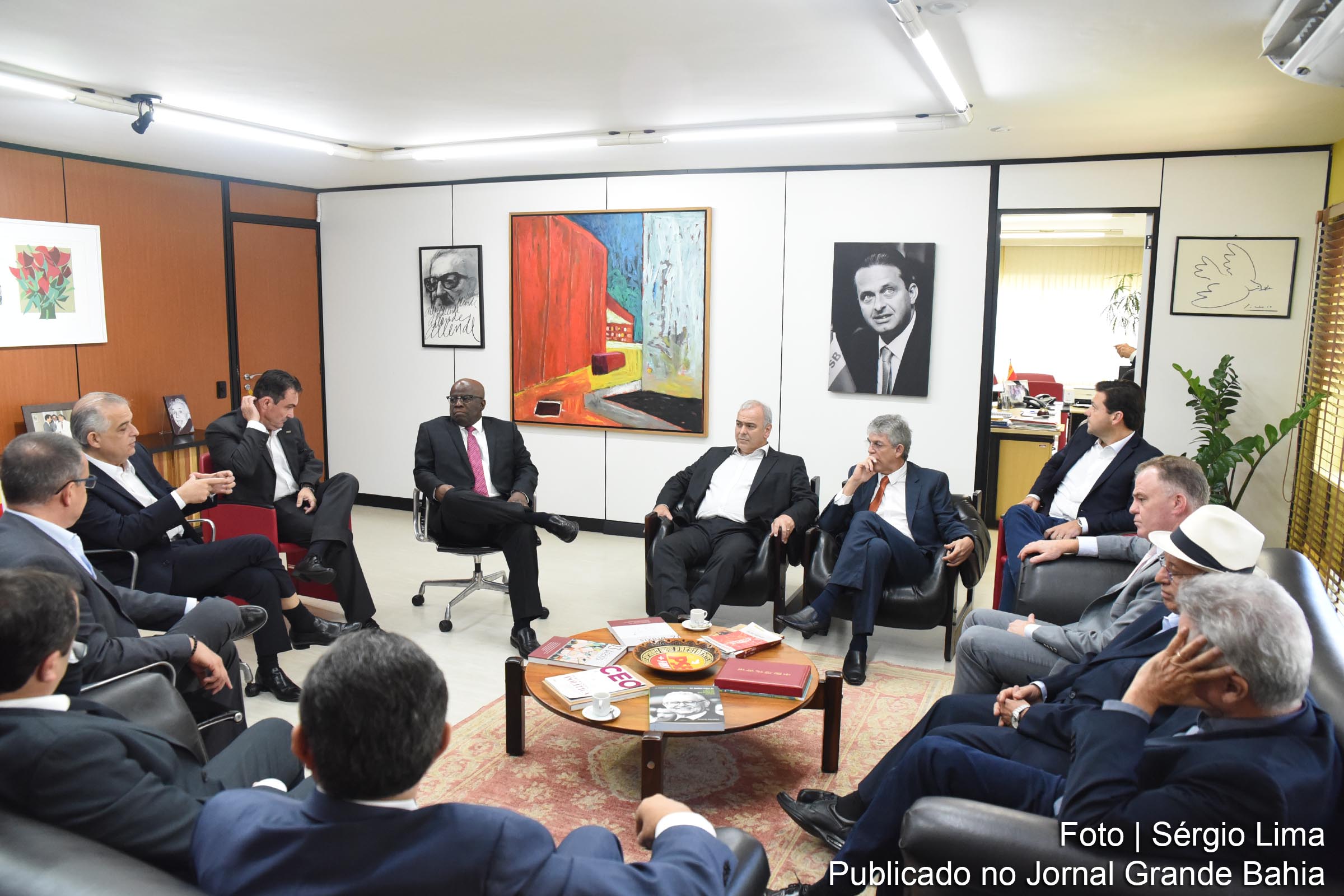 Joaquim Barbosa, durante reunião com membros da executiva nacional do PSB.