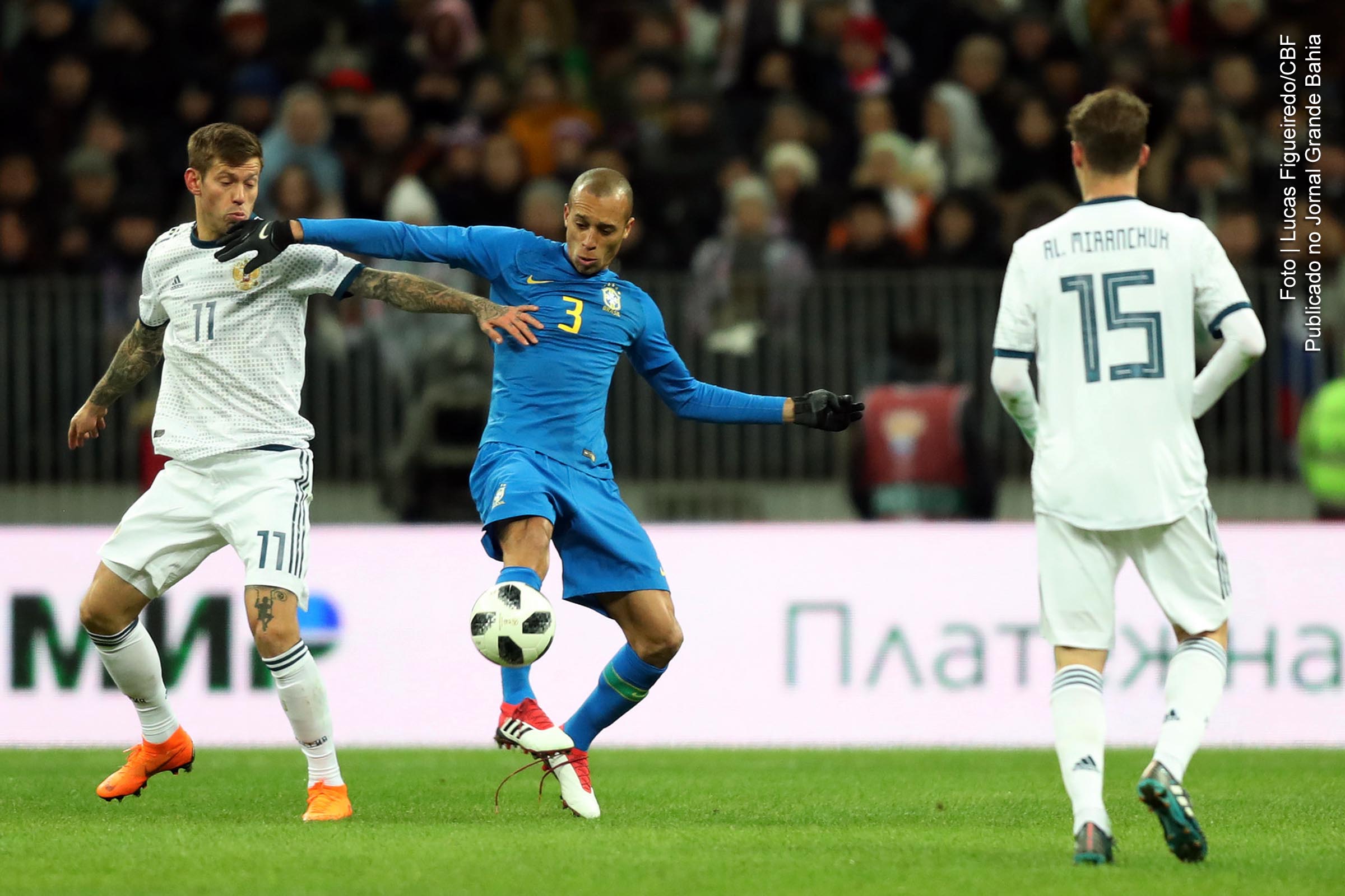 Brasil x Rússia em Moscou, em jogo pré-copa do Mundo de 2018.