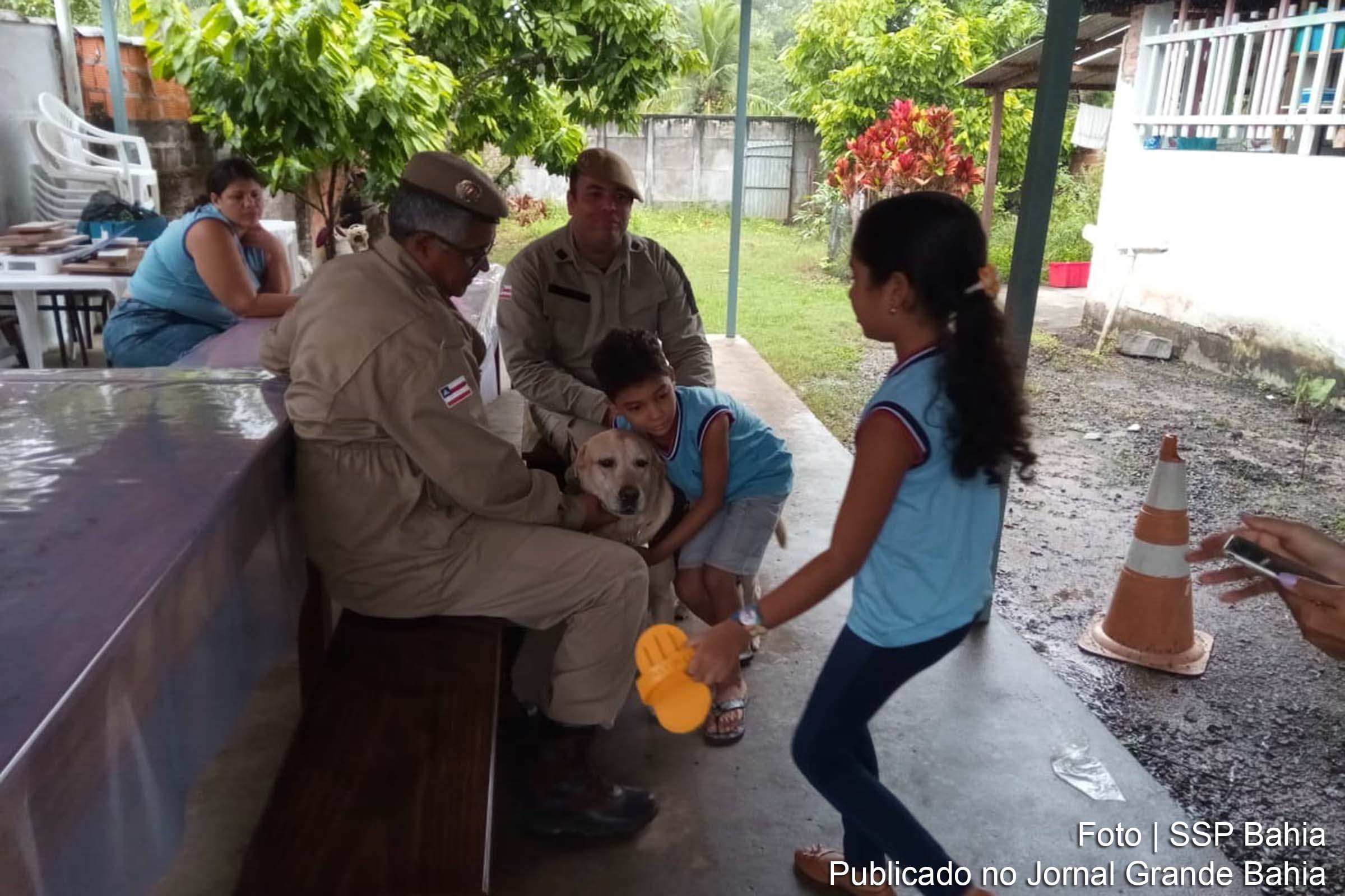 Canil da 33ª CIPM trata 40 crianças com cinoterapia em Valença.