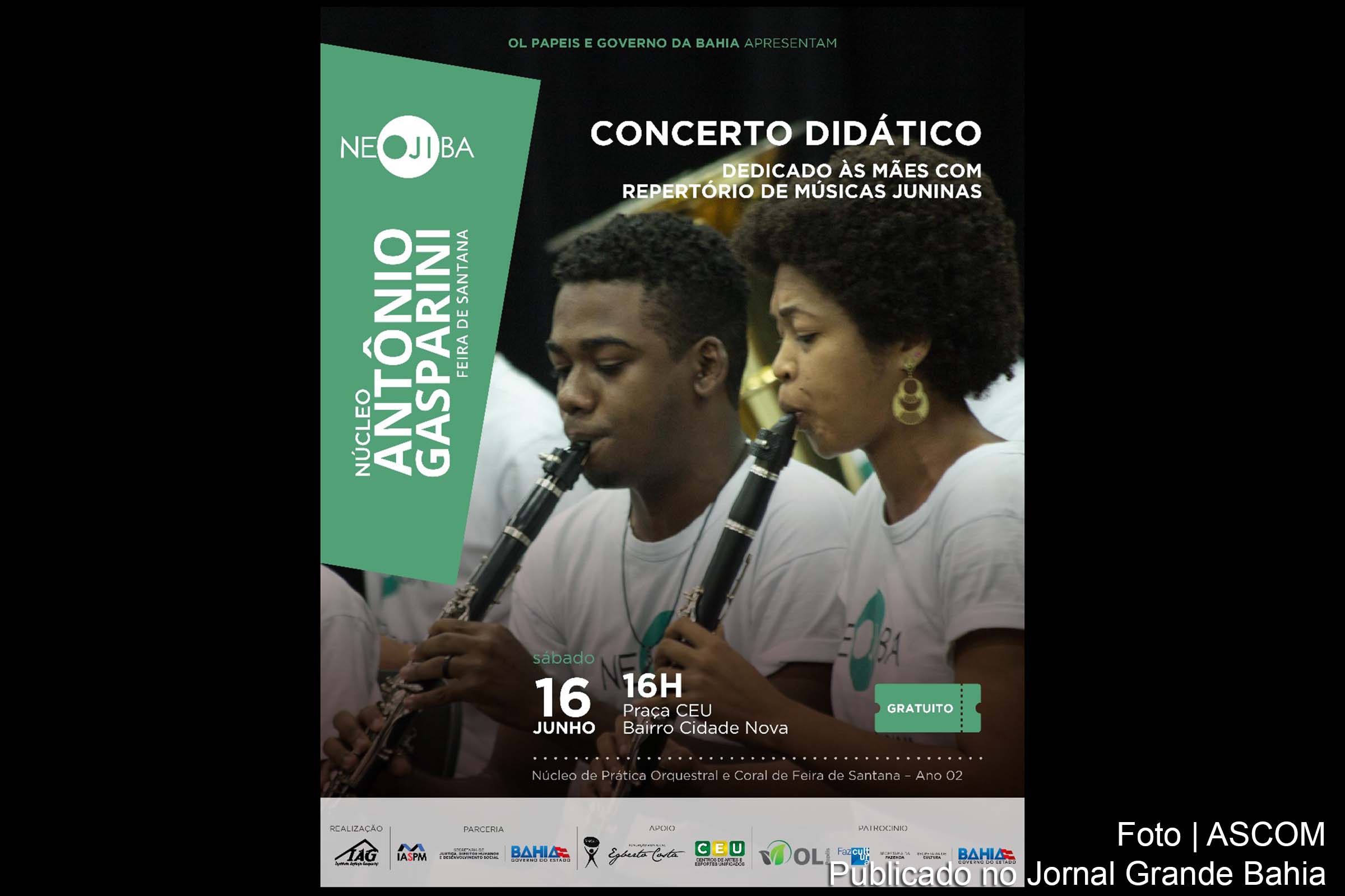 Núcleo Antônio Gasparini, que integra os Núcleos Estaduais de Orquestras Juvenis e Infantis da Bahia (NEOJIBA), promove concerto didático.