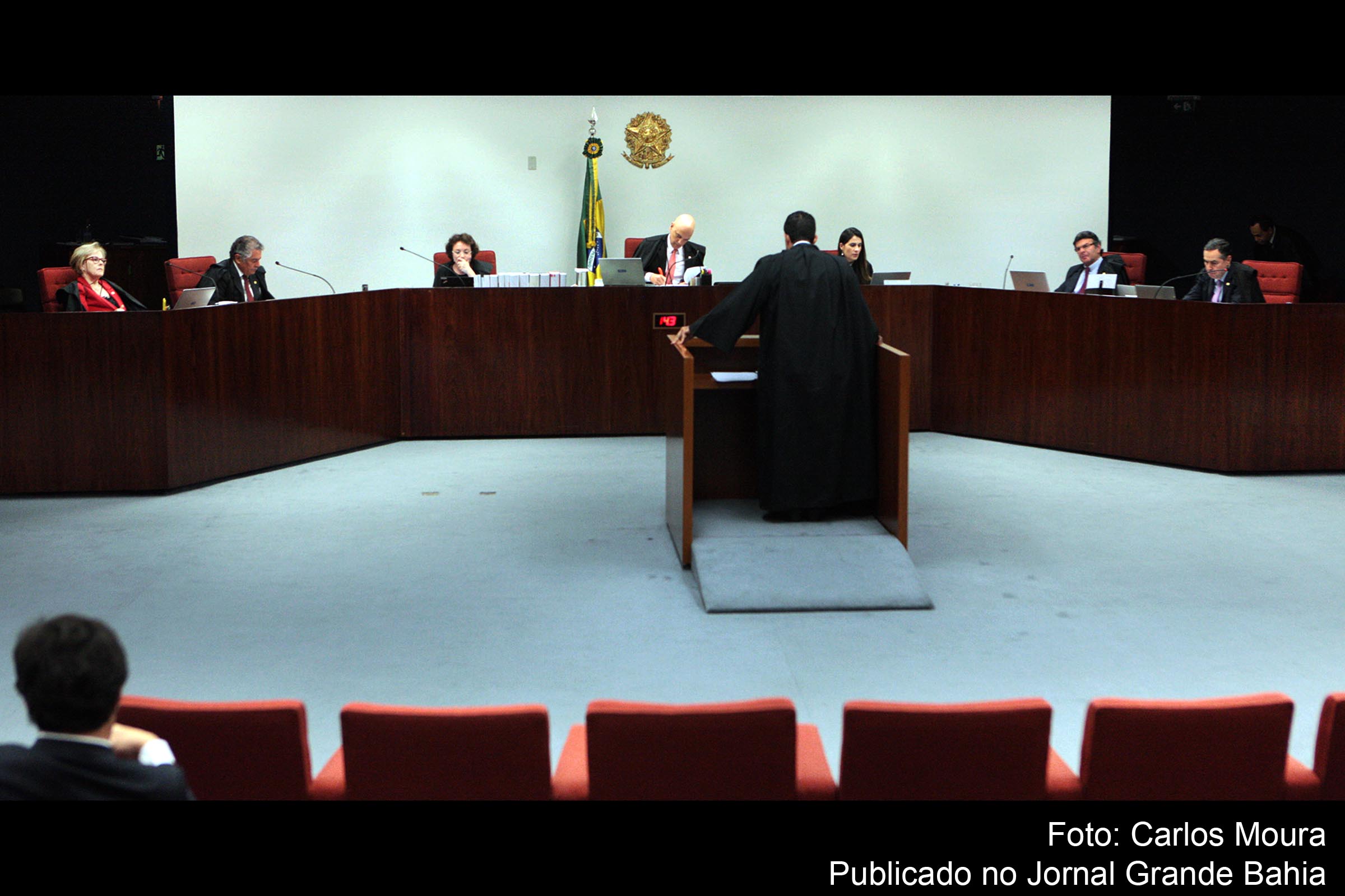 Sessão da 1ª turma do Supremo Tribunal Federal (STF), presidida pelo ministro Alexandre de Moraes. Como os fatos investigados são referentes ao período em que Blairo Maggi ocupava o cargo de governador de Mato Grosso e o outro denunciado o de deputado estadual, a Turma entendeu que competência do STF para processar e julgar o feito se encerrou.