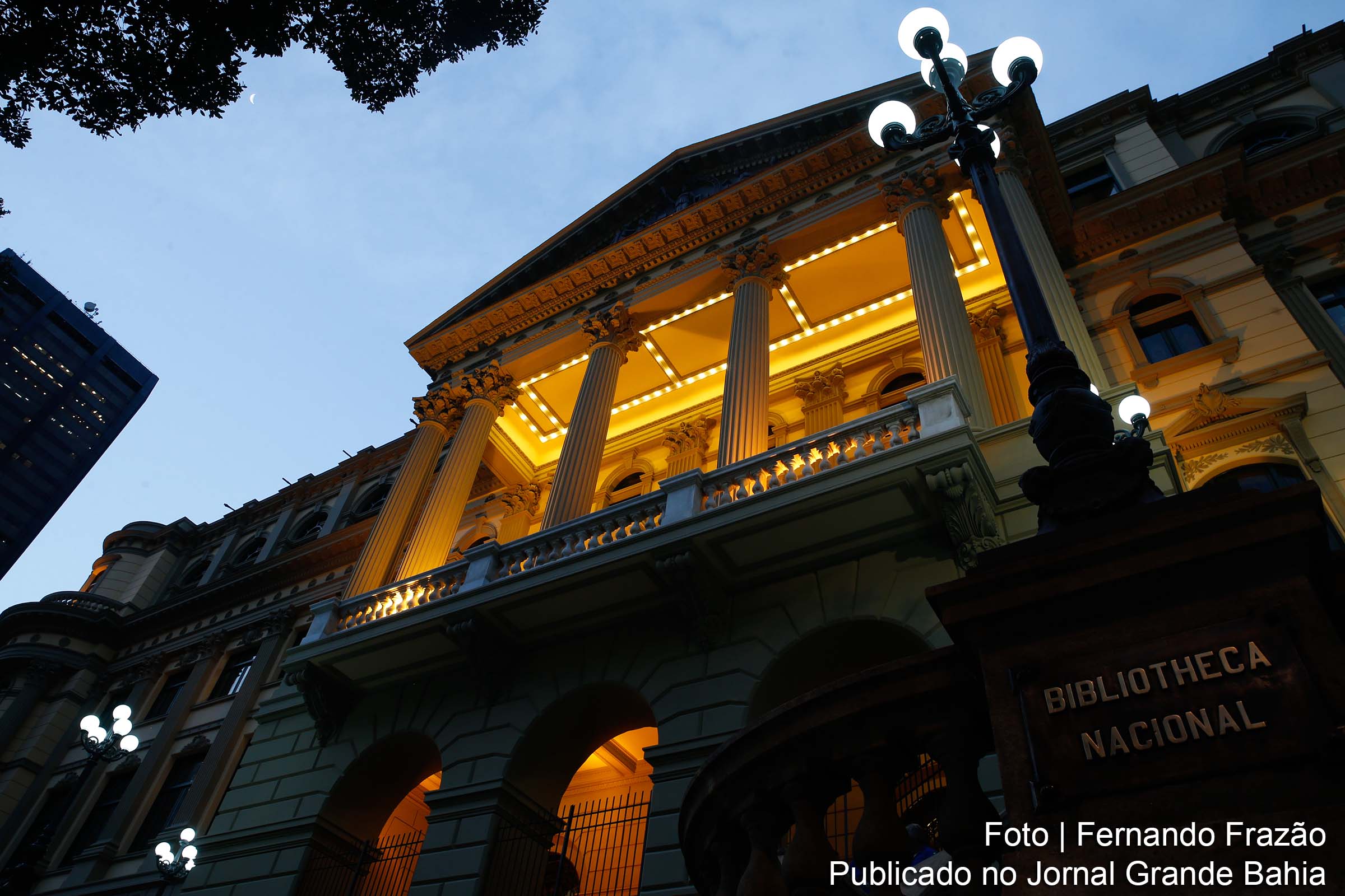 Reinauguração da fachada restaurada da Biblioteca Nacional em Cinelândia no Rio de Janeiro.