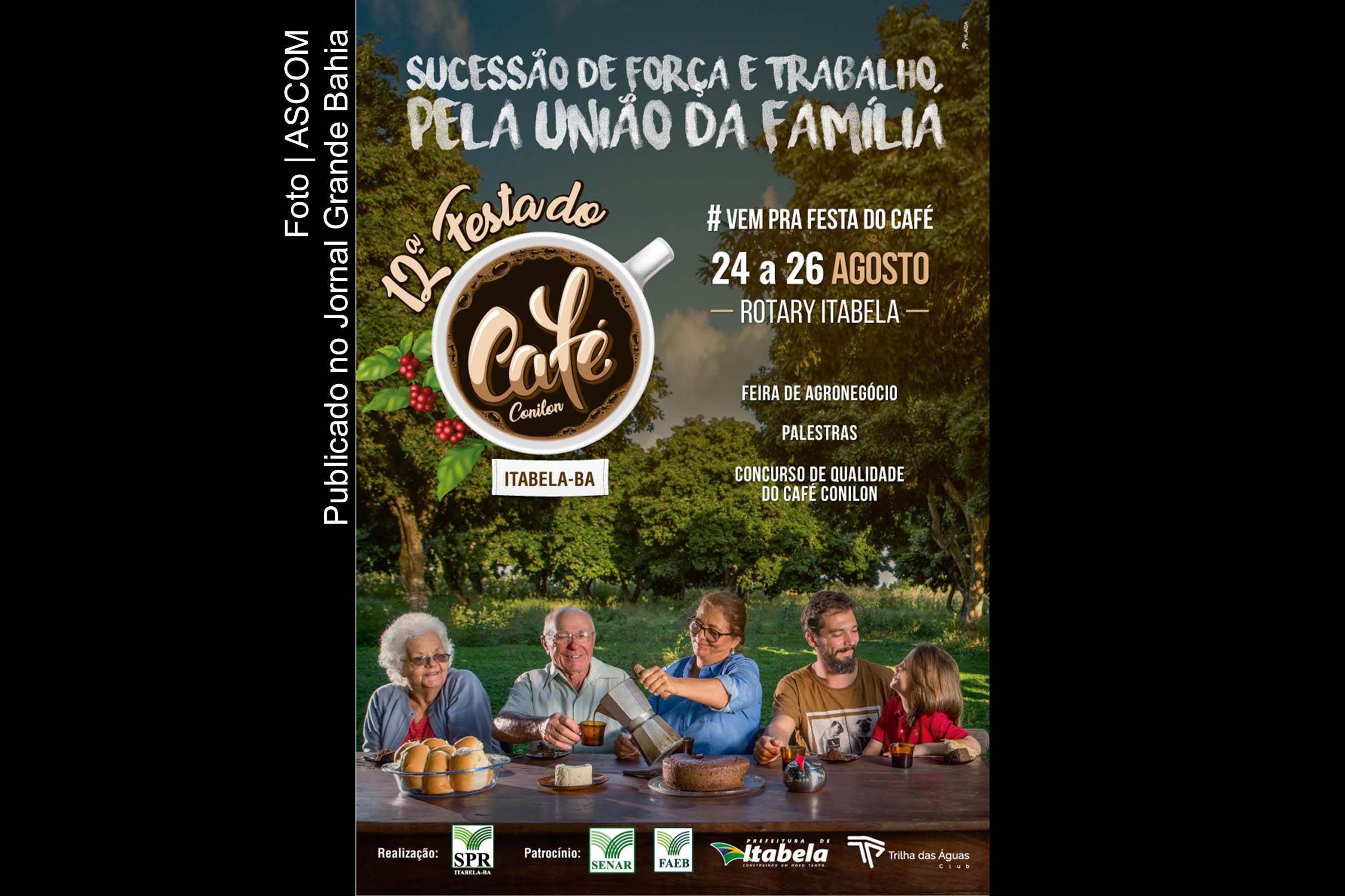 Cartaz anuncia 12ª Festa do Café Conilon de Itabela.
