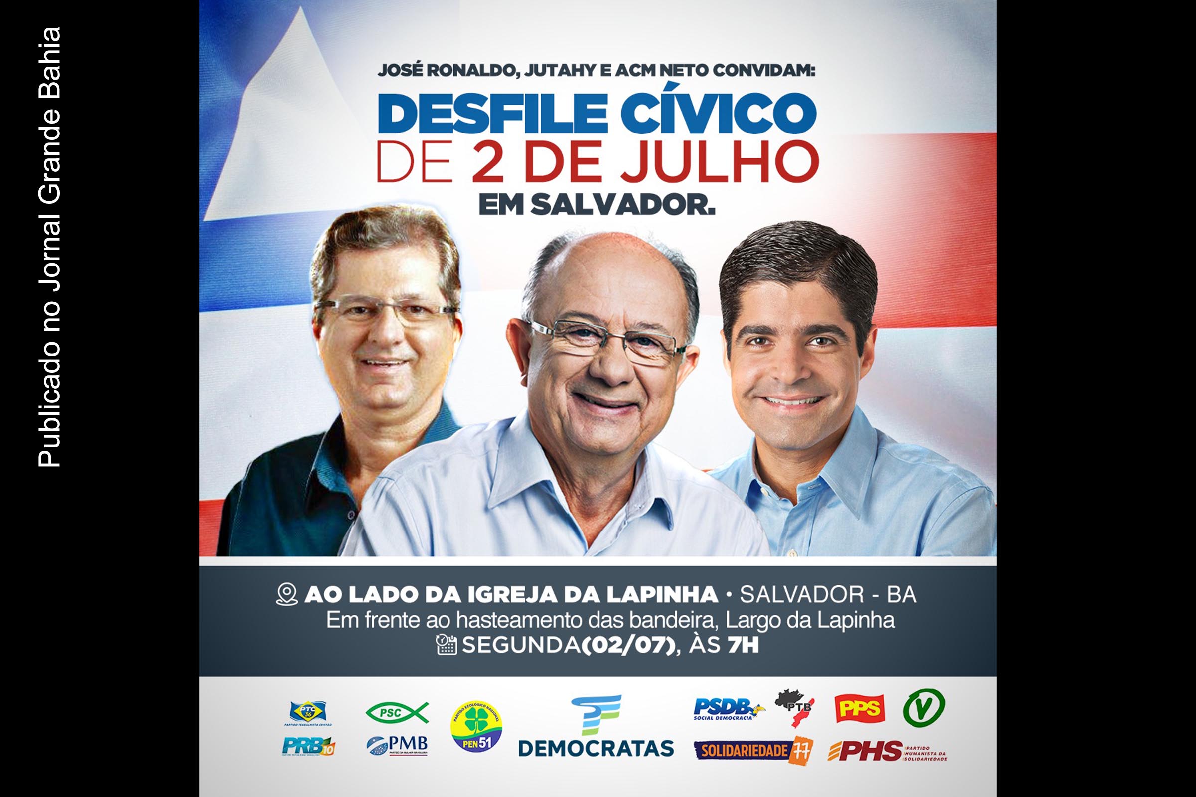 Cartaz anuncia participação de José Ronaldo nos festejos de 2 de Julho.