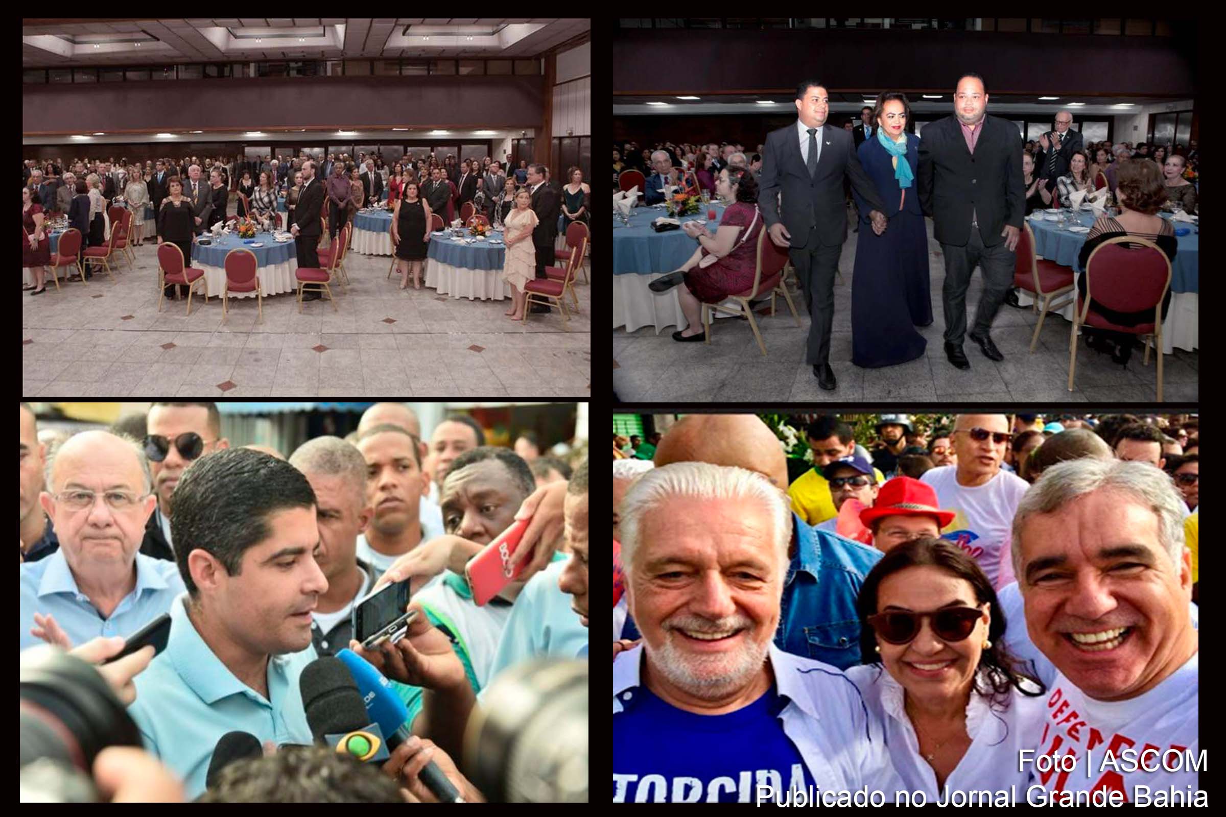 Anaci Paim, ACM Junior, Jaques Wagner e José Cerqueira Neto (Zé Neto) ilustram a coluna de Antônio José Larangeira.