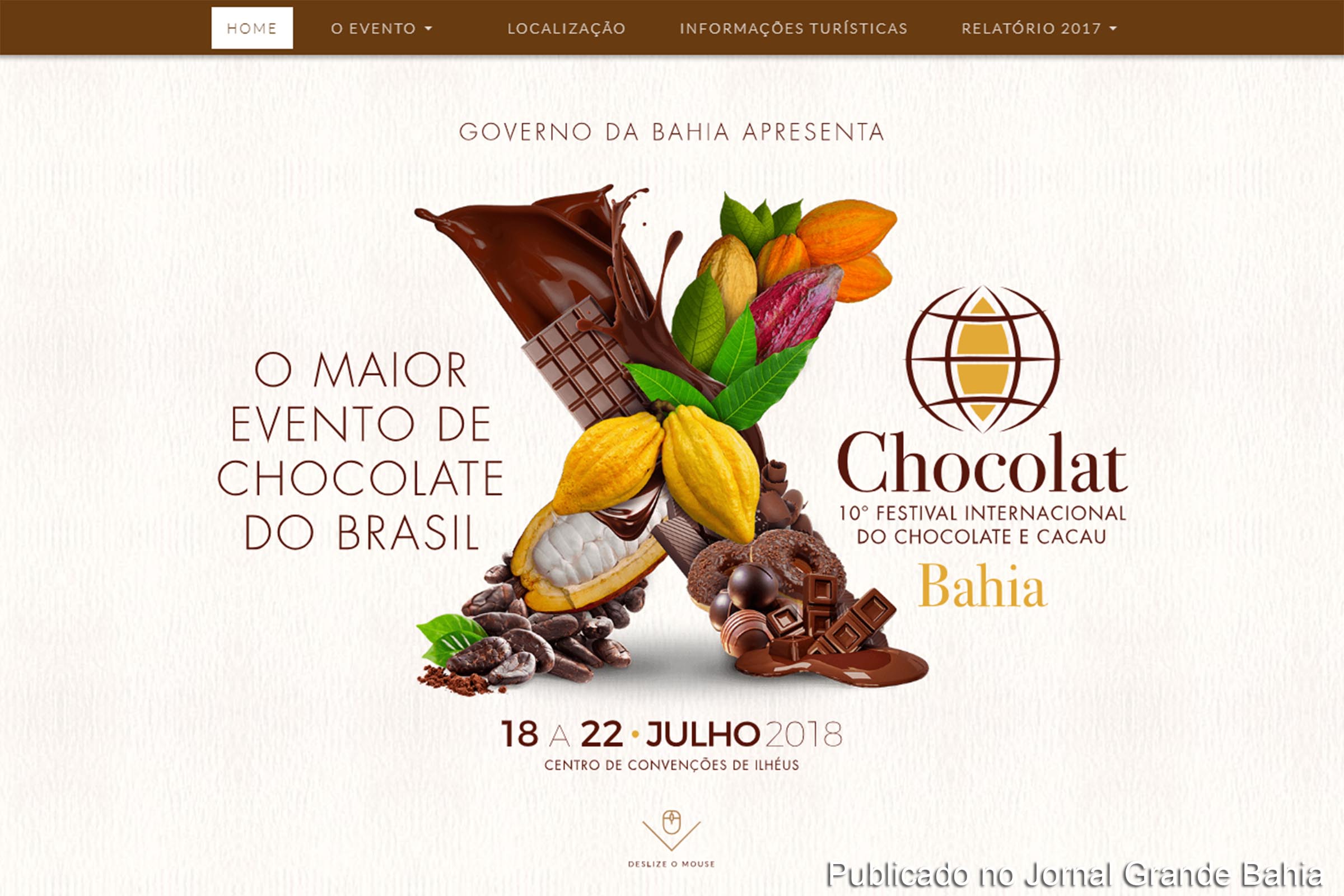 Ilhéus sedia 10ª edição do Chocolat Bahia Festival Internacional.