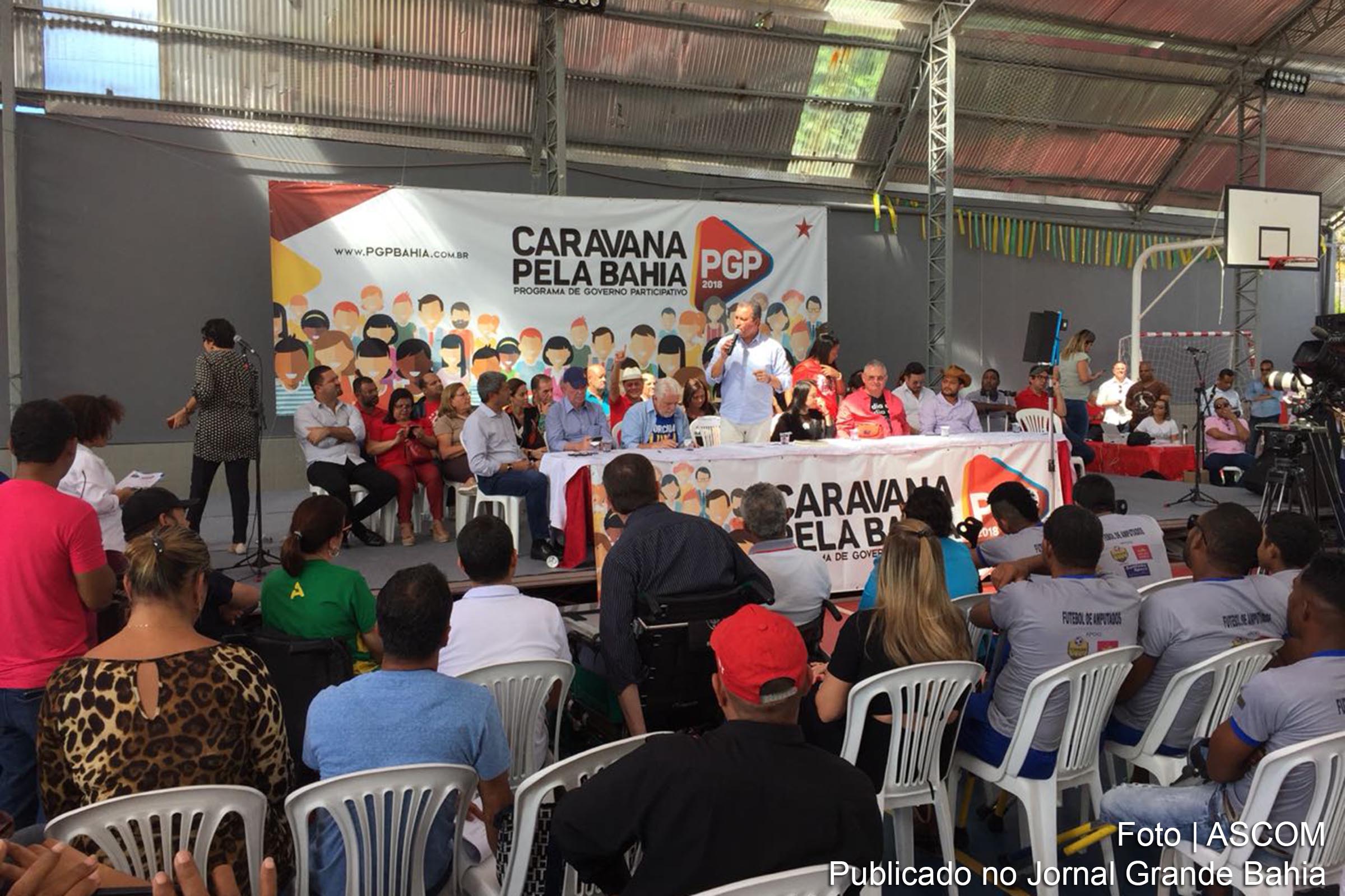 Governador Rui Costa discursa durante encontro do Programa de Governo Participativo (PGP), ocorrido em Lauro de Freitas.