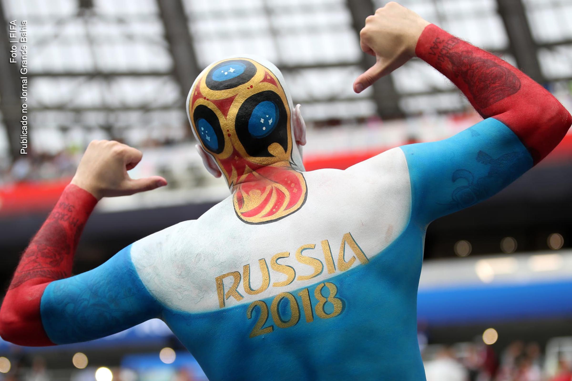 Torcedor da Rússia durante a Copa do Mundo 2018.