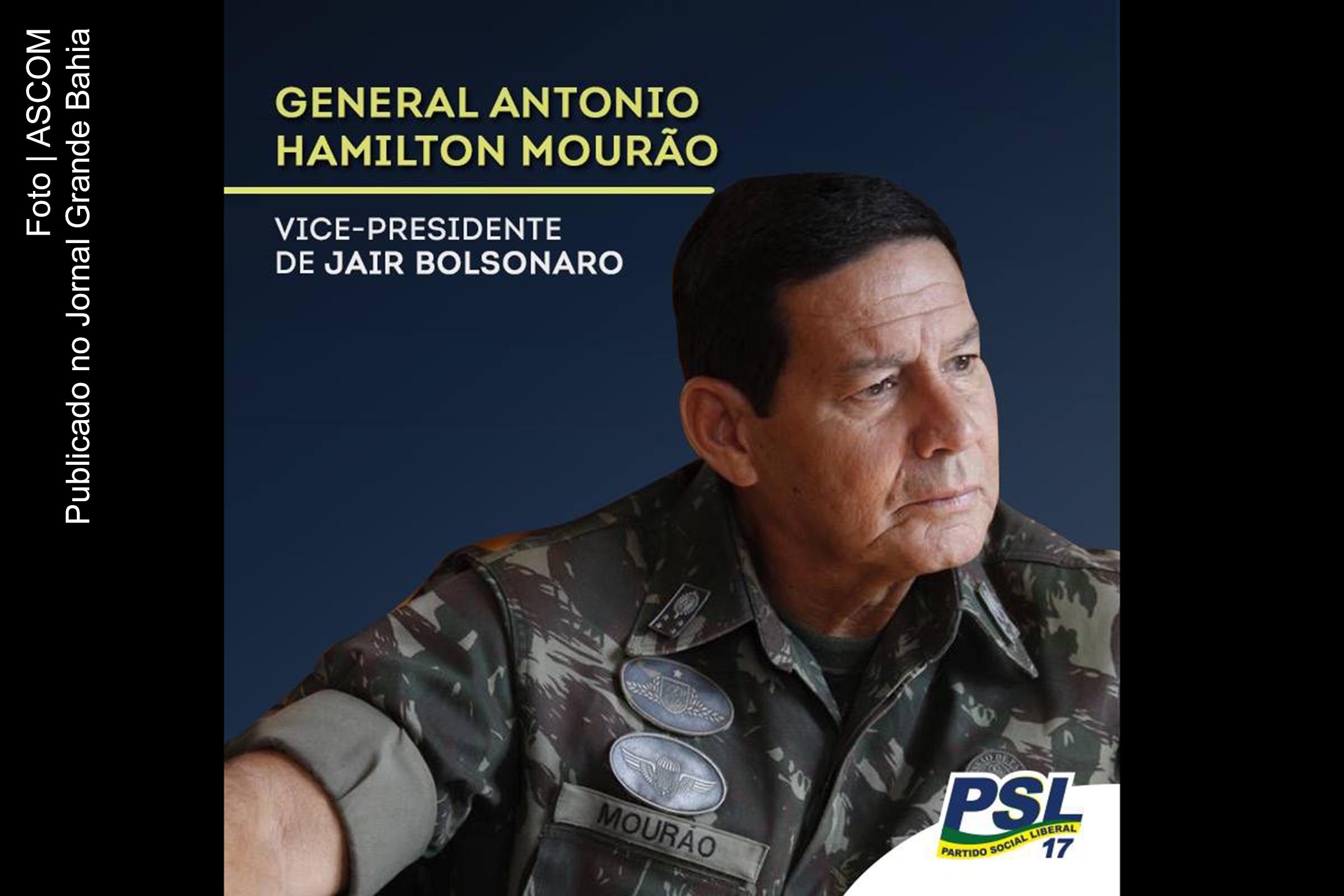 Antonio Hamilton Martins Mourão é confirmado vice-presidente em chapa liderada por Jair Bolsonaro.