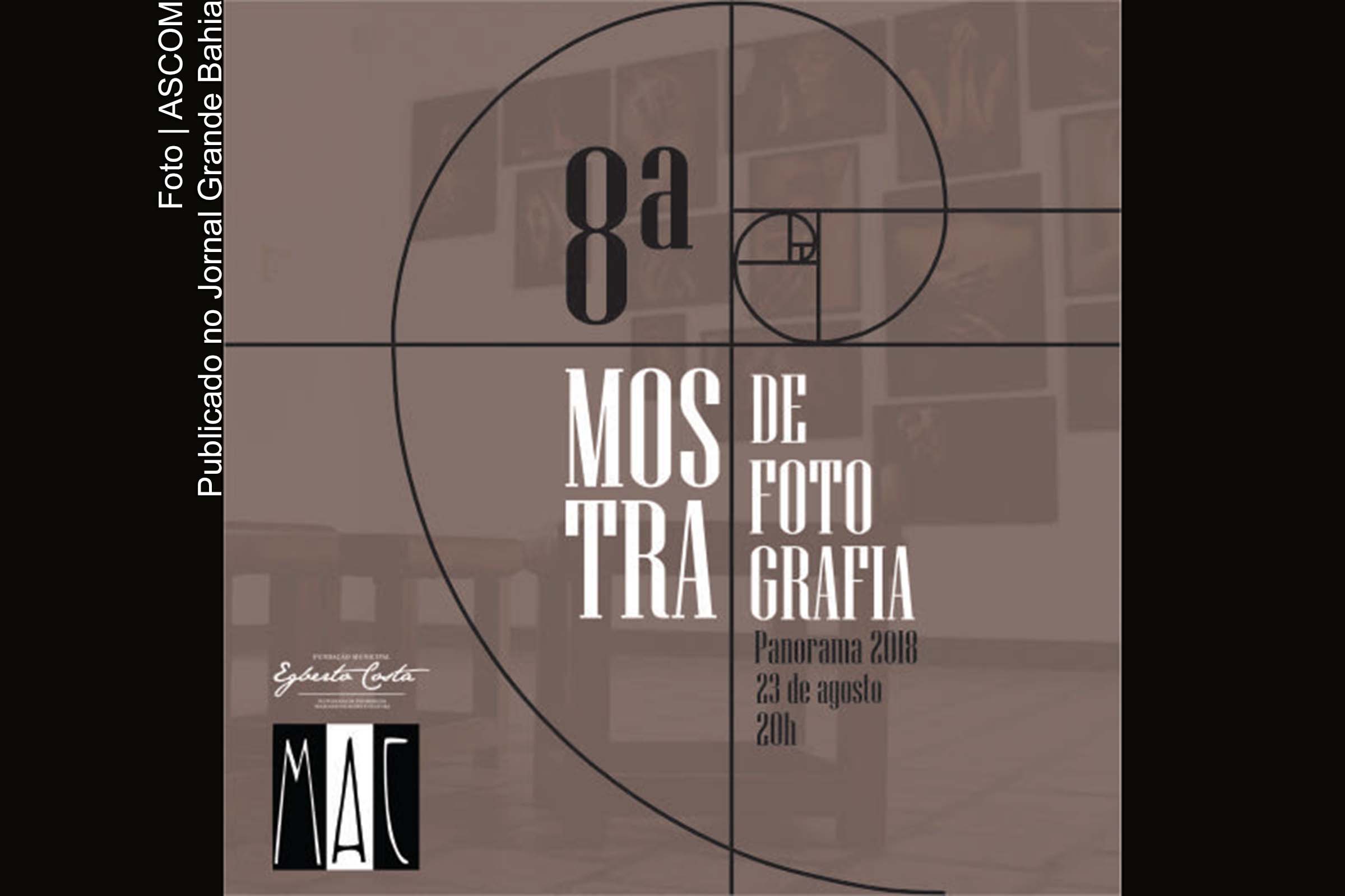 Cartaz anuncia 8ª Mostra de Fotografia Artística Panorama – 2018.