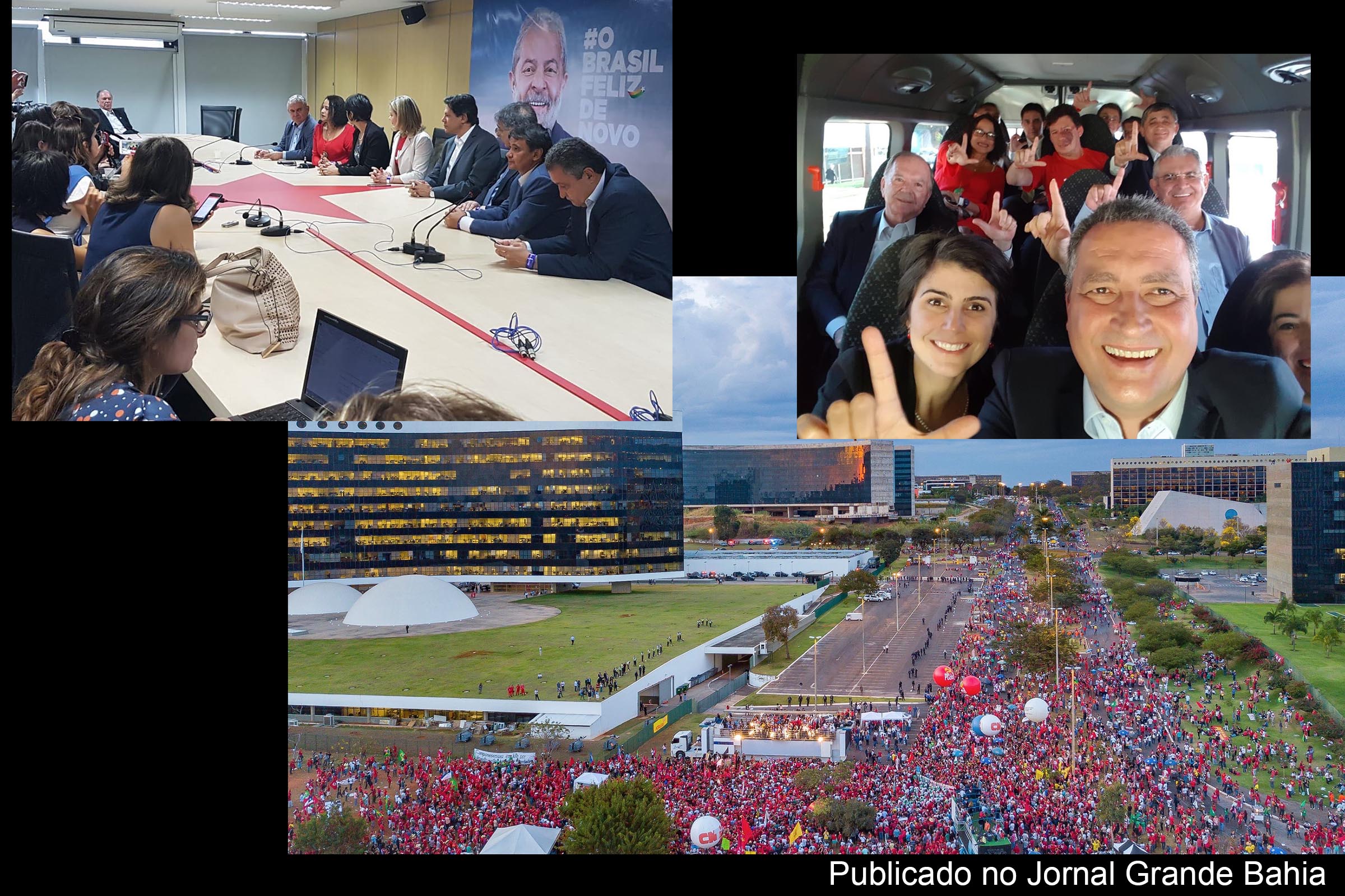 Políticos da Bahia participam de marcha em direção ao TSE para o registro de Lula como candidato a presidente da República.
