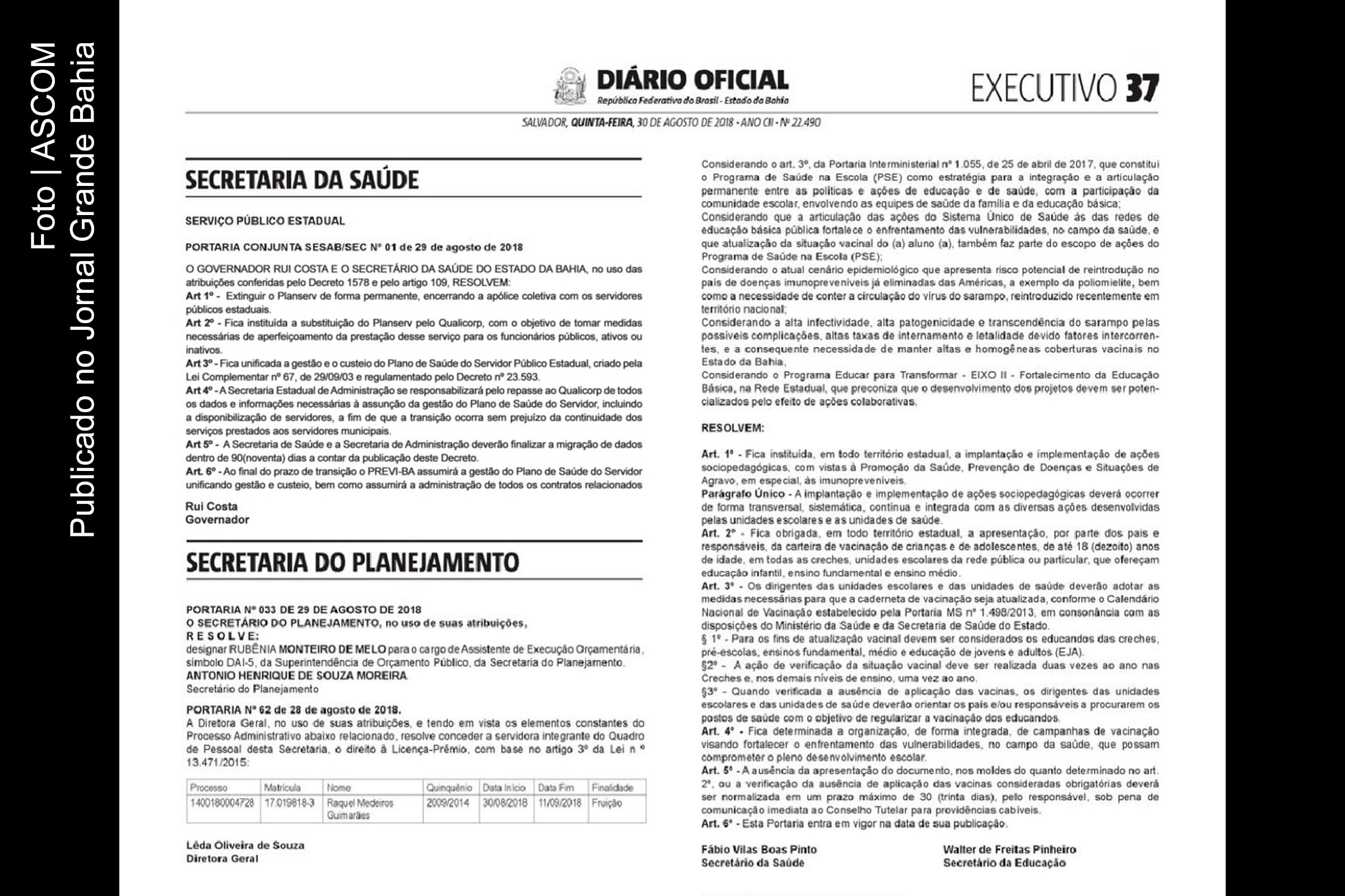 Pessoas inescrupulosas fraudaram documento público e promoveram Fake News contra o PLANSERV, SESAB e o governador Rui Costa.