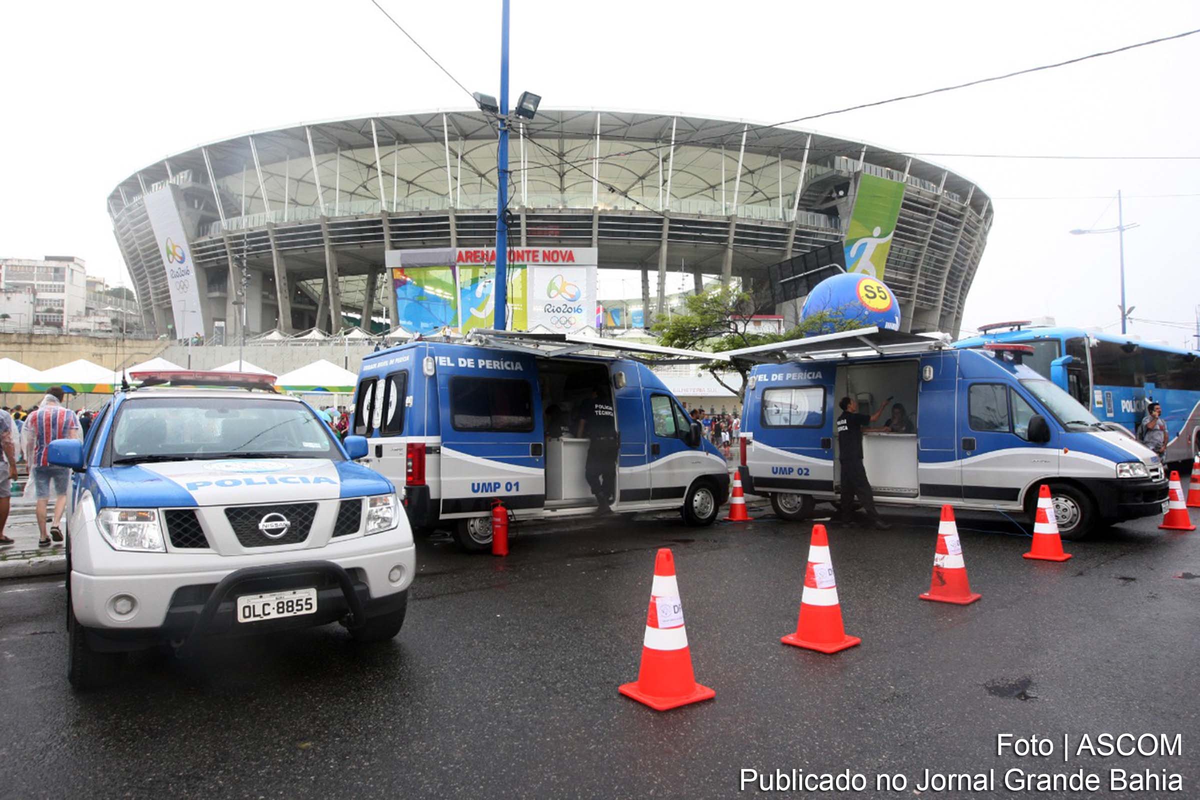 Esquema de segurança para a Arena Fonte Nova durante os jogos da Copa América de 2019.