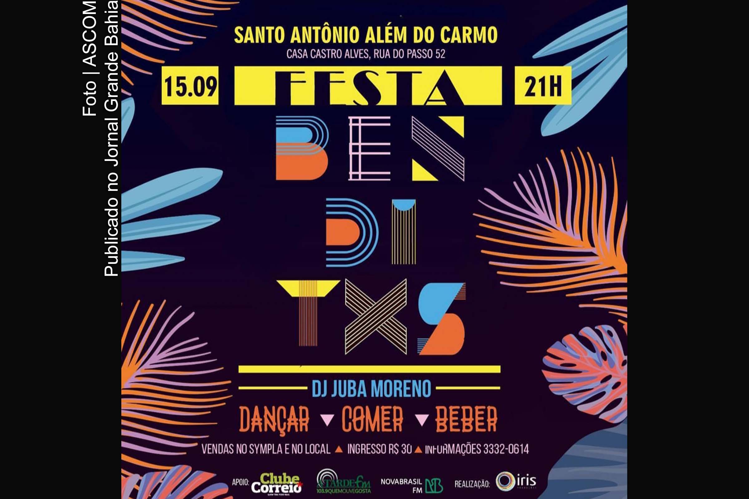 Cartaz anuncia segunda edição da festa Benditos.