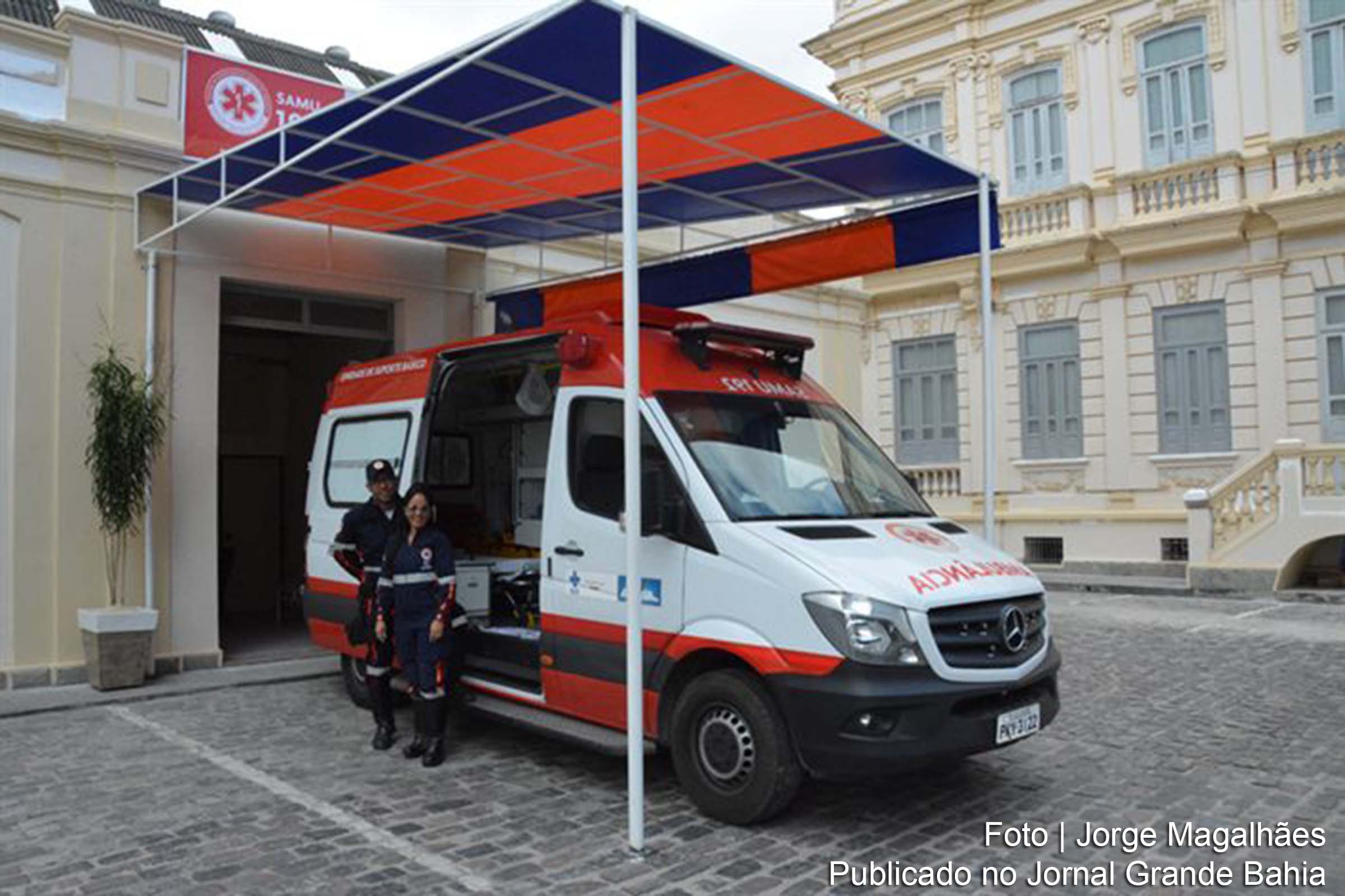 Base descentralizada do Serviço de Atendimento Móvel de Urgência instalada no Paço Maria Quitéria, em Feira de Santana.
