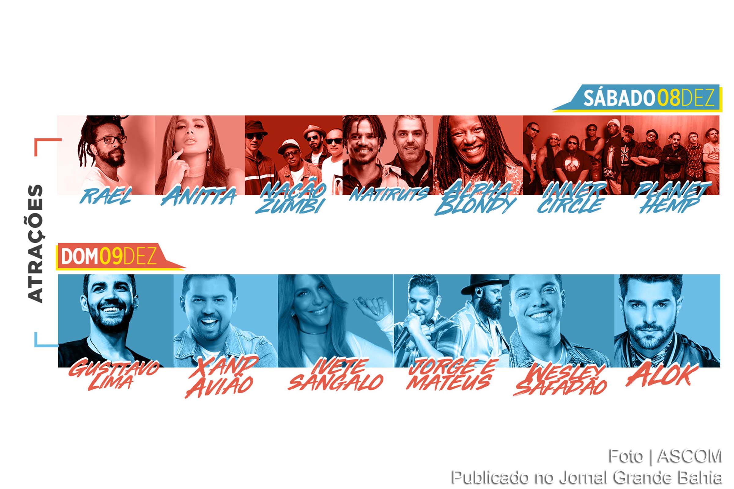 Cartaz anuncia atrações do Festival de Verão Salvador 2018.