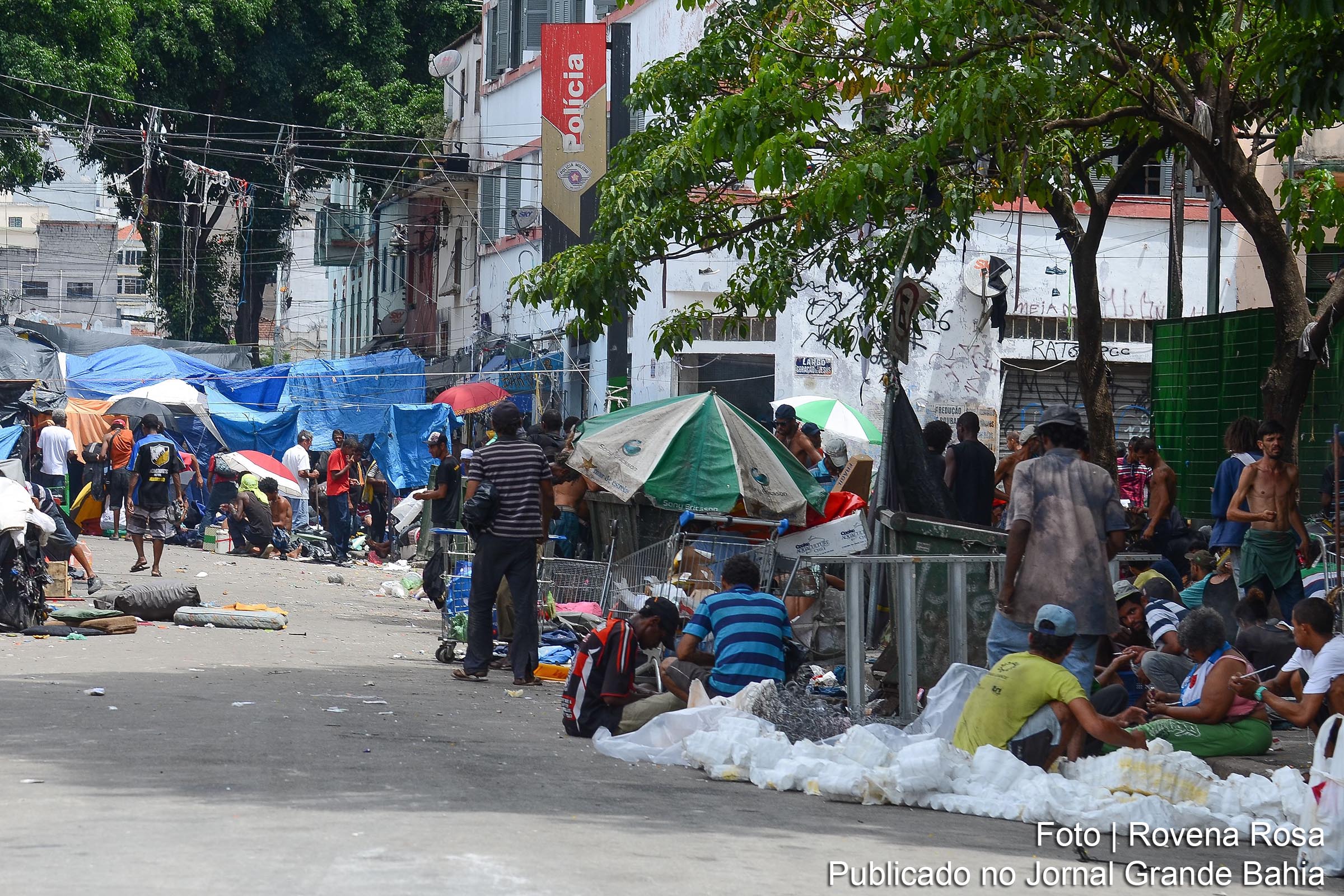 Cracolândia, área no centro da cidade de São Paulo utilizadas por viciados em drogas. Ação de João Dória (PSDB/SP) enquanto prefeito de São Paulo foi um fracasso.