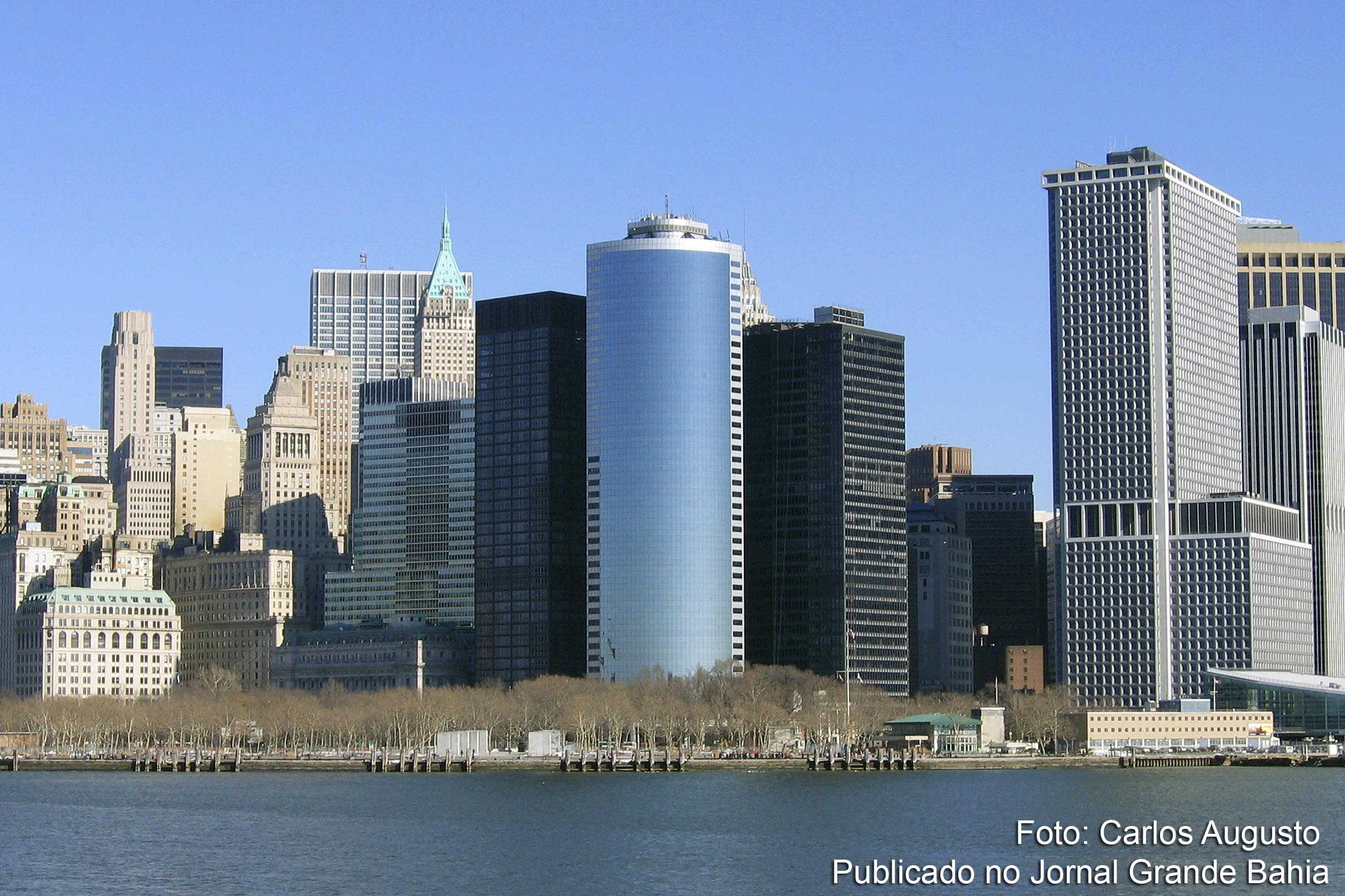Vista de Manhattan, Nova Iorque, Estados Unidos da América, considerado como um dos centro do capitalismo no mundo.