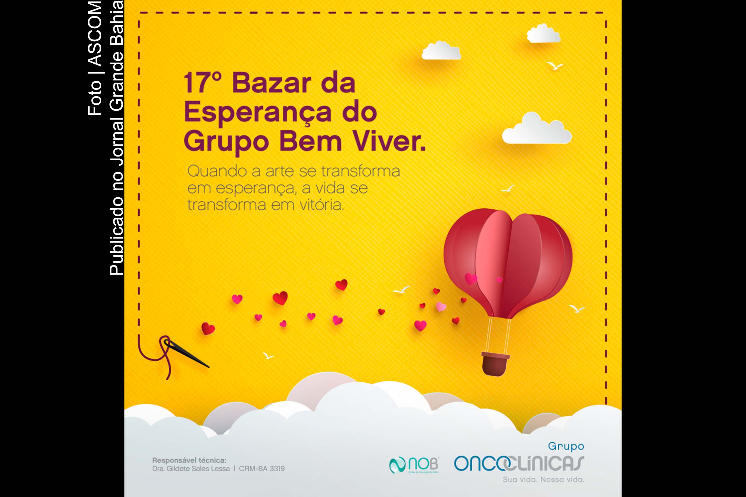 Cartaz anuncia 17ª edição do Bazar da Esperança.