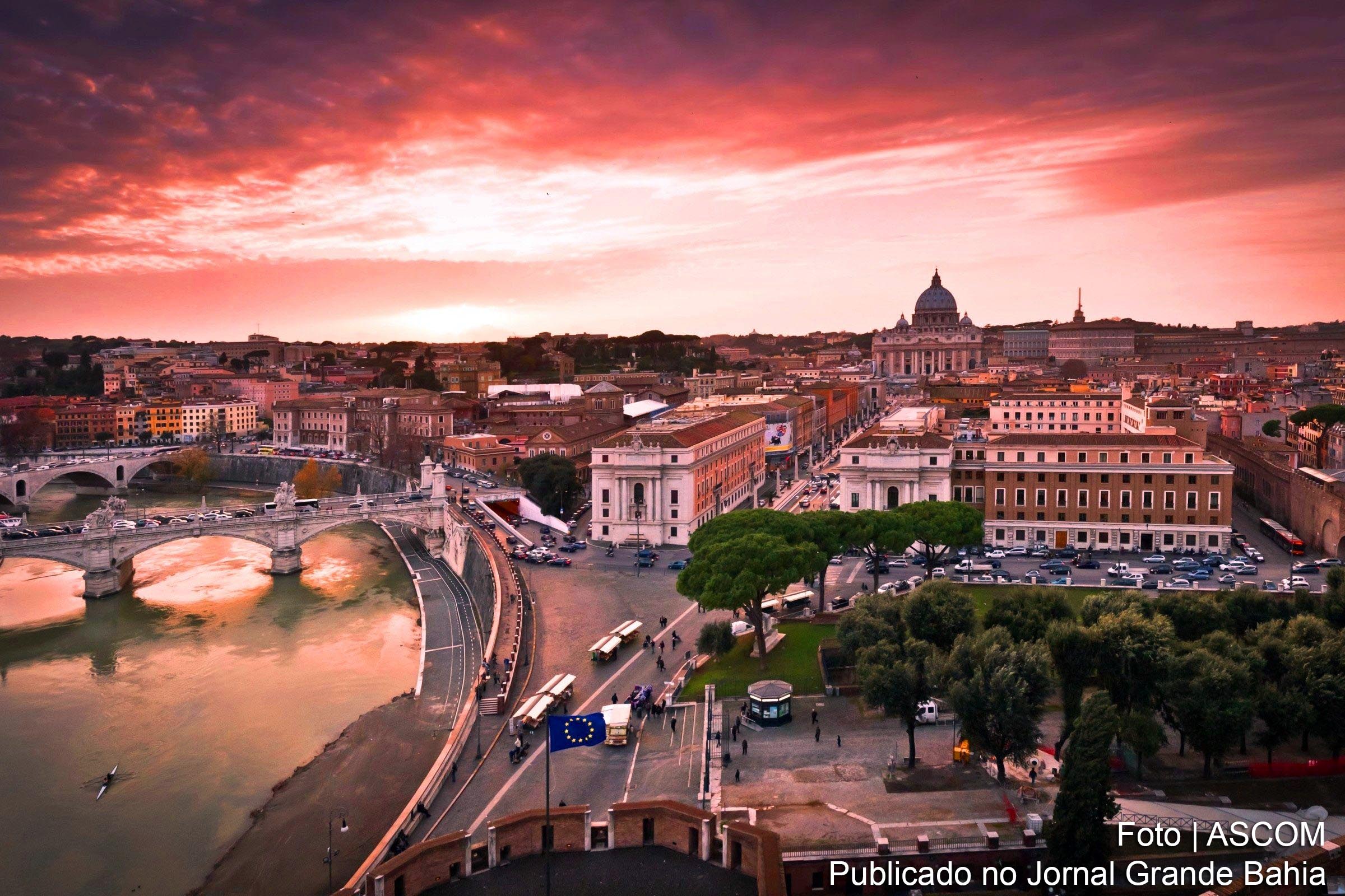 Vista panorâmica da Cidade do Vaticano, Itália.