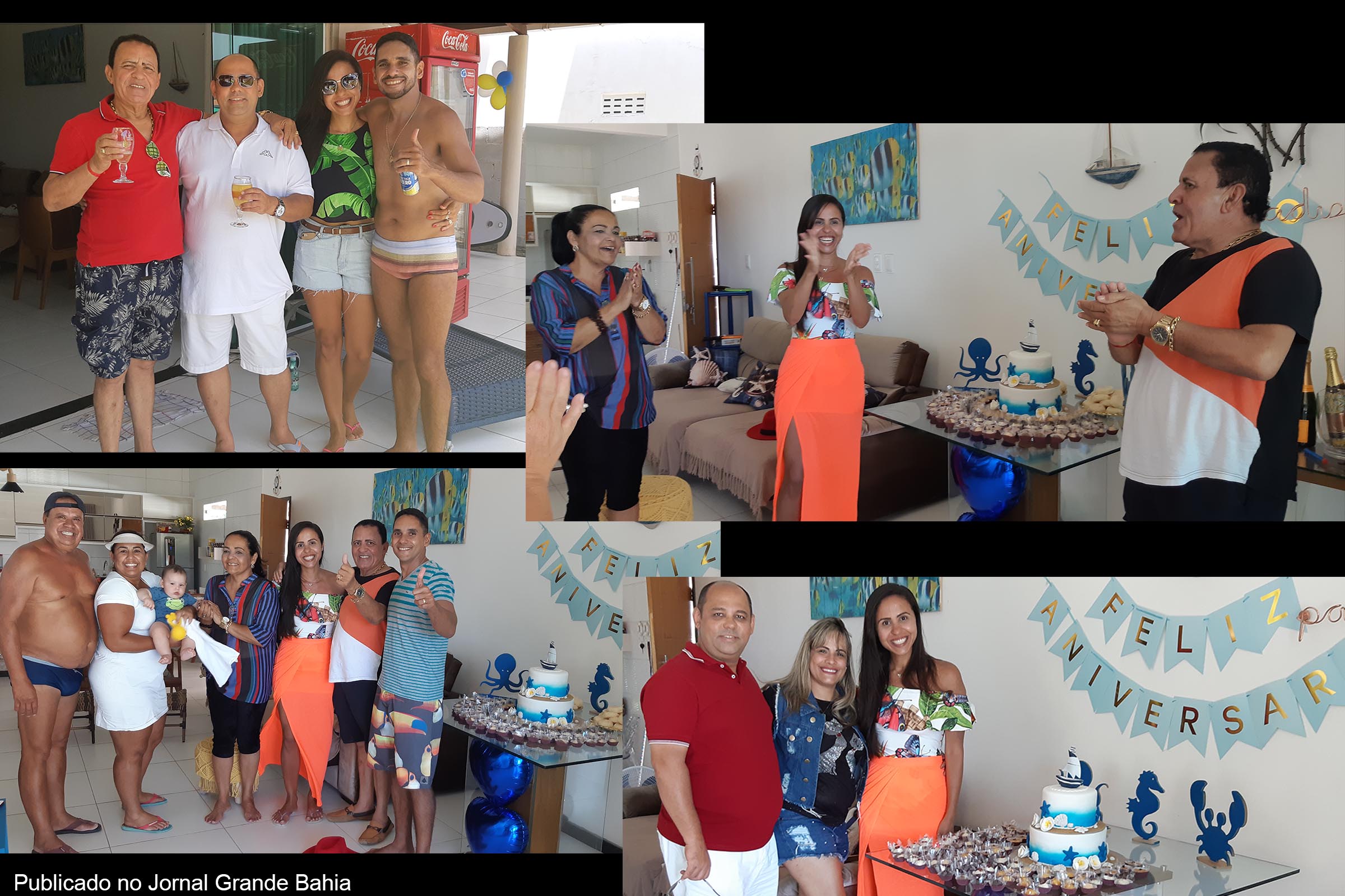 Advogado Fernando Oliveira e a esposa Marcia Cristina comemoram aniversário do casal Fernanda Oliveira e Germano Leal Junior, em local paradisíaco na Baía de Todos os Santos