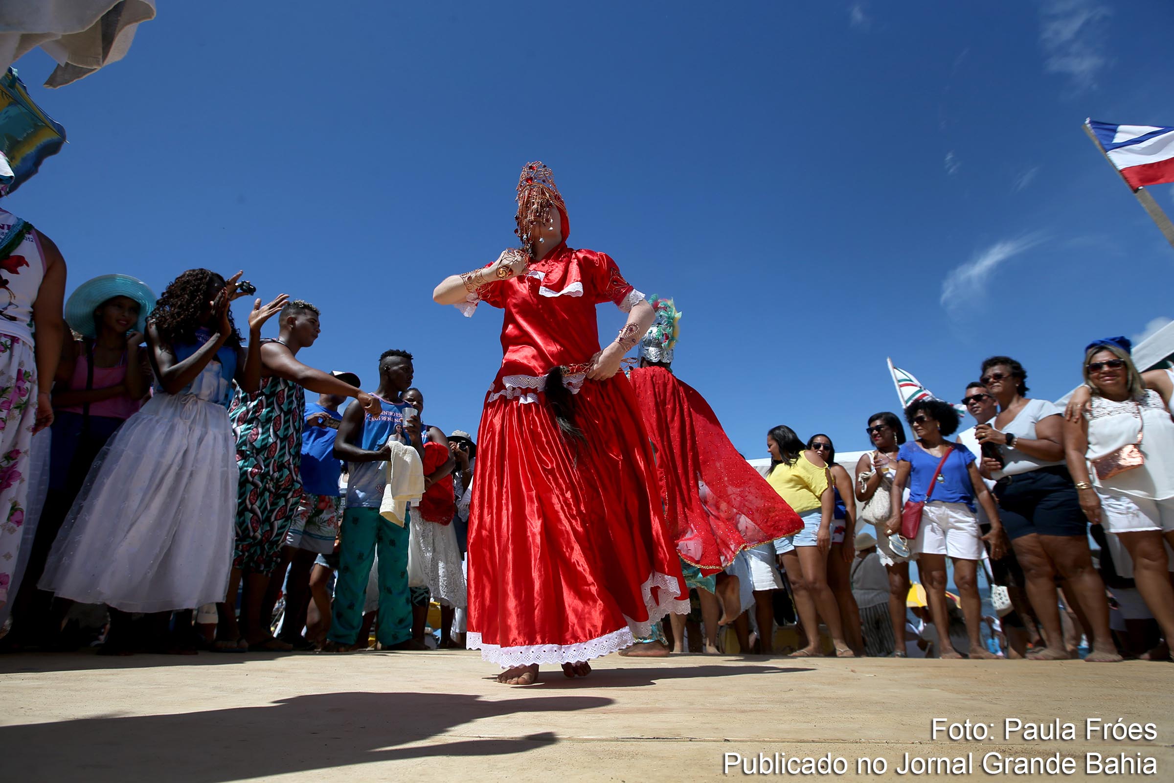 Cena da edição 2019 da Festa de Iemanjá, em Salvador.