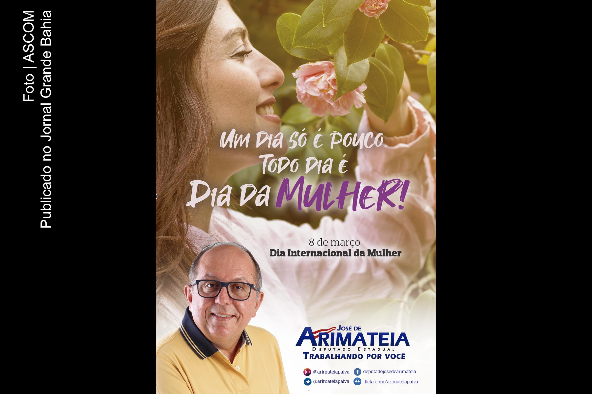 Campanha 2019 do ‘Dia Internacional da Mulher’ é lançada pelo deputado José de Arimateia.