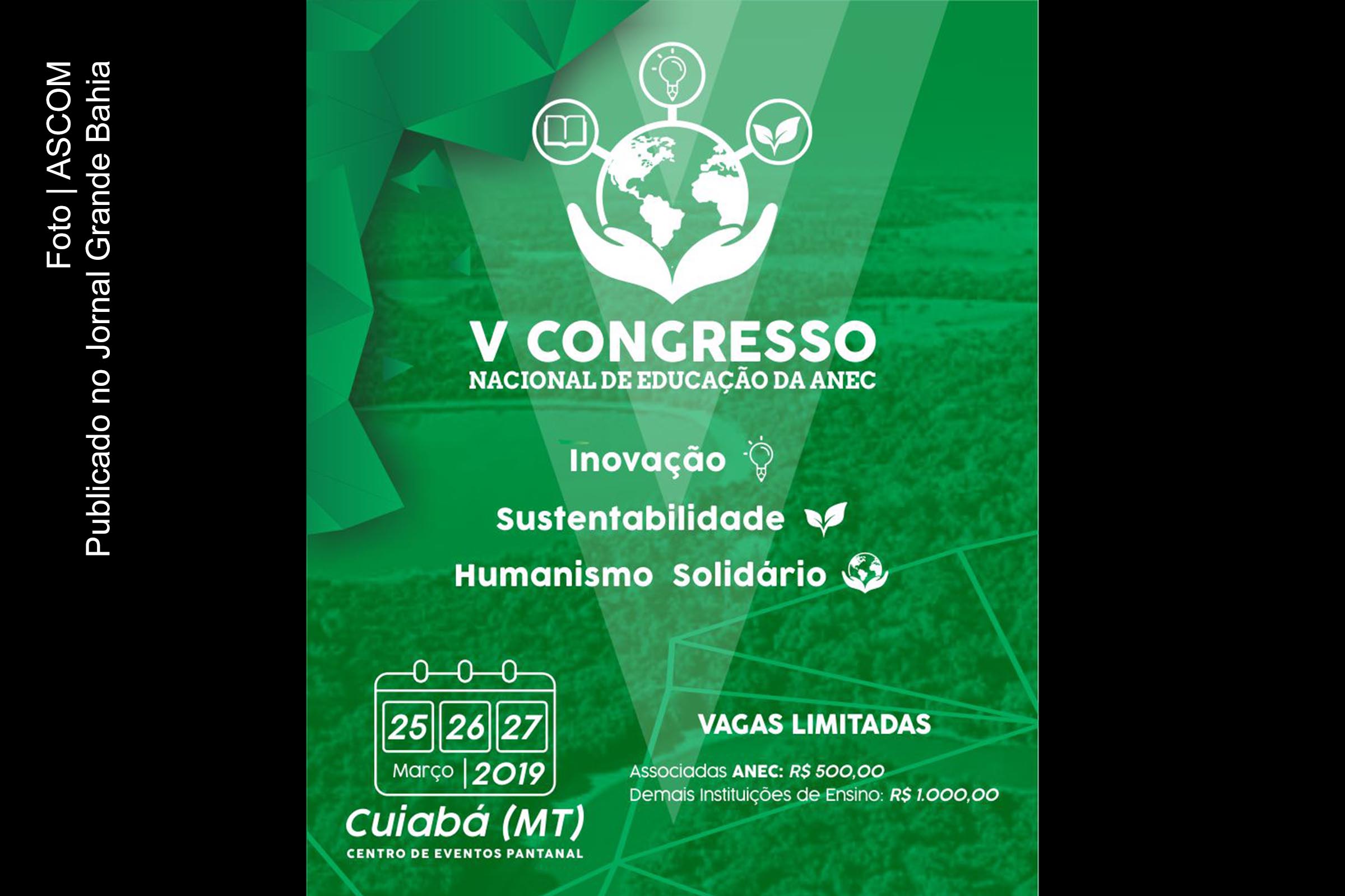 Cartaz anuncia 5º Congresso Nacional de Educação da ANEC.