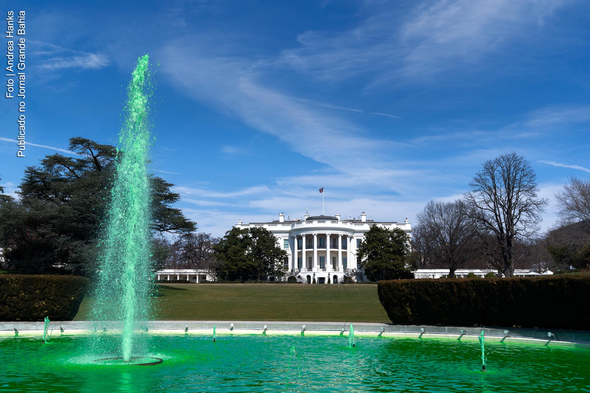 Casa Branca (The White House), sede do governo dos Estados Unidos da América (EUA).