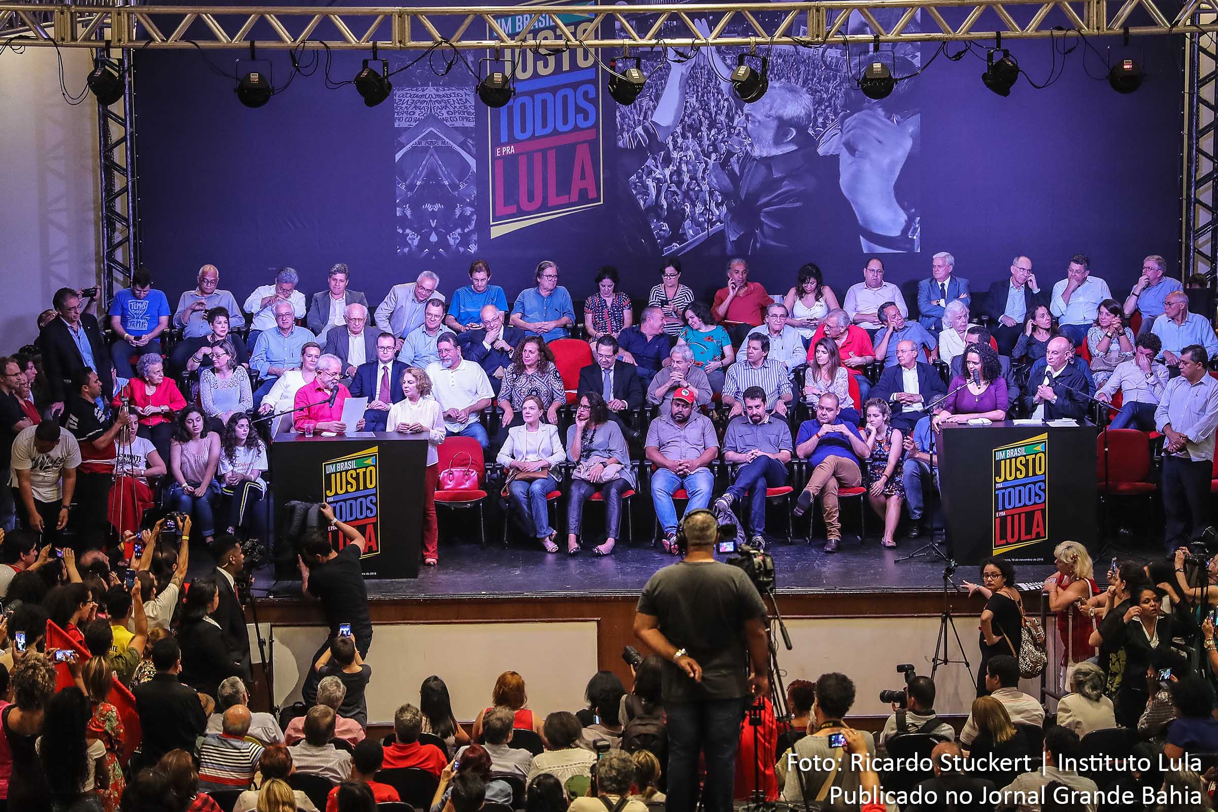 Ex-presidente Luiz Inácio Lula da Silva participa do lançamento da campanha ‘Um Brasil Justo pra Todos e pra Lula’.