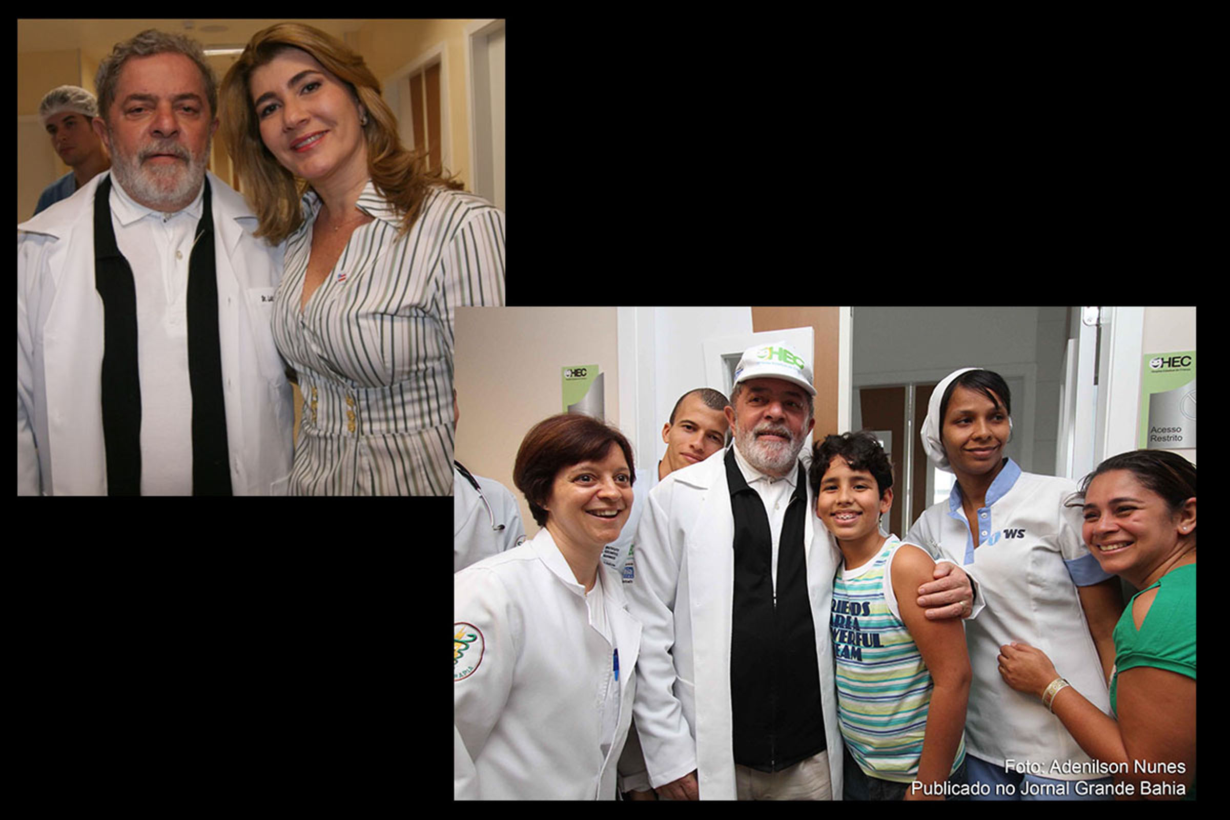 Ex-presidente Lula e a deputada estadual Graça Pimenta, durante visita ao Hospital Estadual da Criança (HEC), em Feira de Santana, ocorrida nesta quarta-feira (20/07/2011).