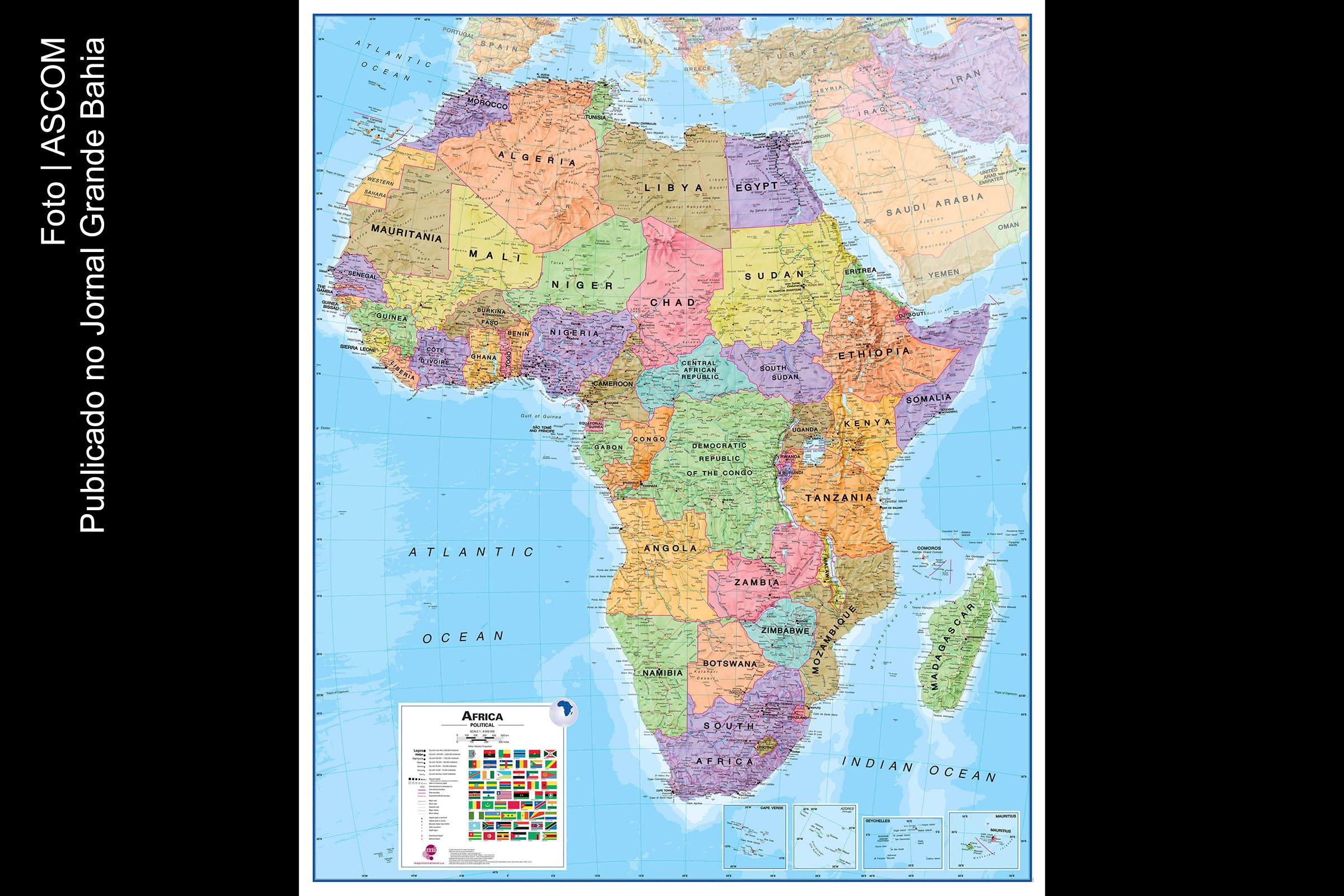 Mapa do Continente Africano.