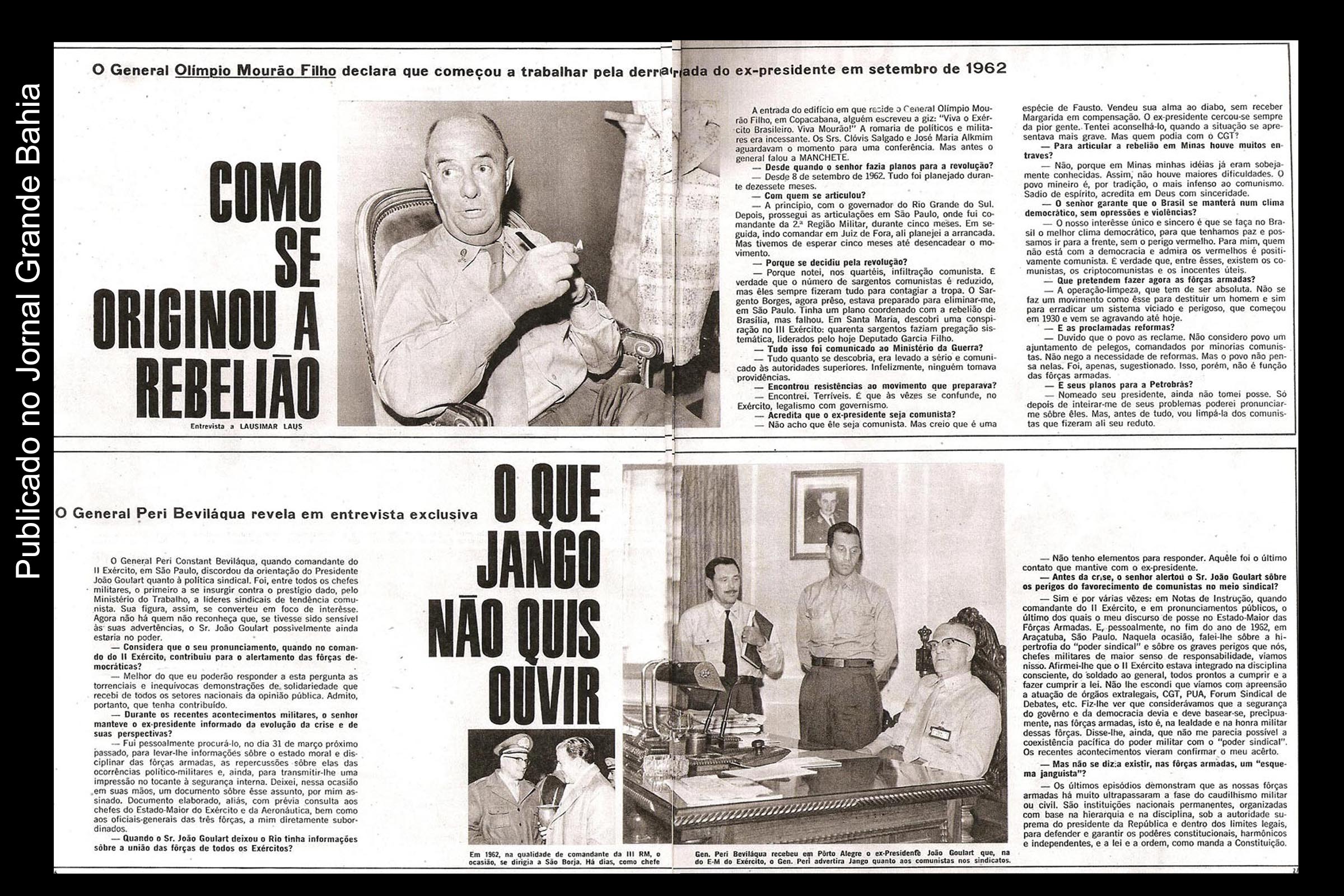 Páginas 9 e 10 da revista Manchete de 31 de março de 1964.