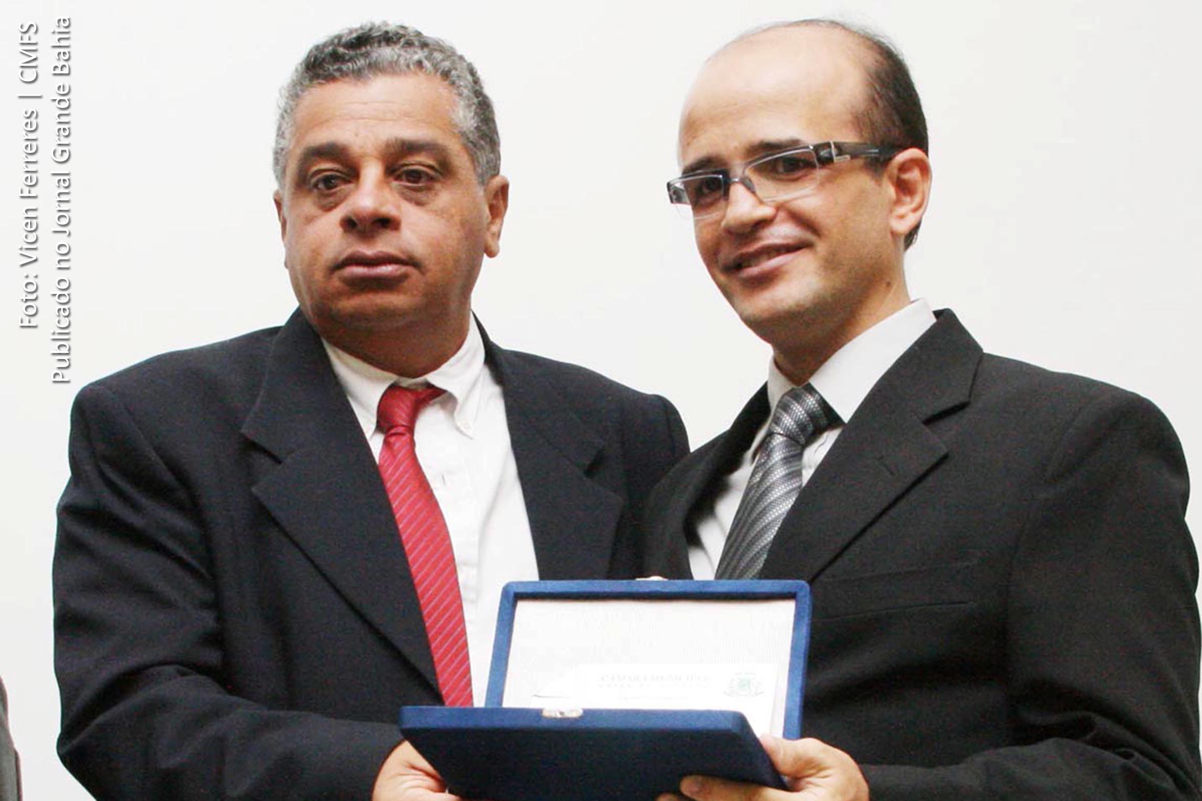 Prefeito Tarcízio Pimenta e Márcio Campos de Oliveira, palestrante.