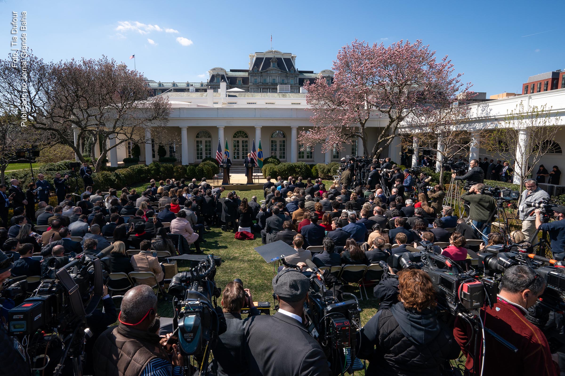 Reunião entres os presidentes Jair Bolsonaro e Donald Trump, na Casa Branca, em Washington, em 19 de março de 2019.