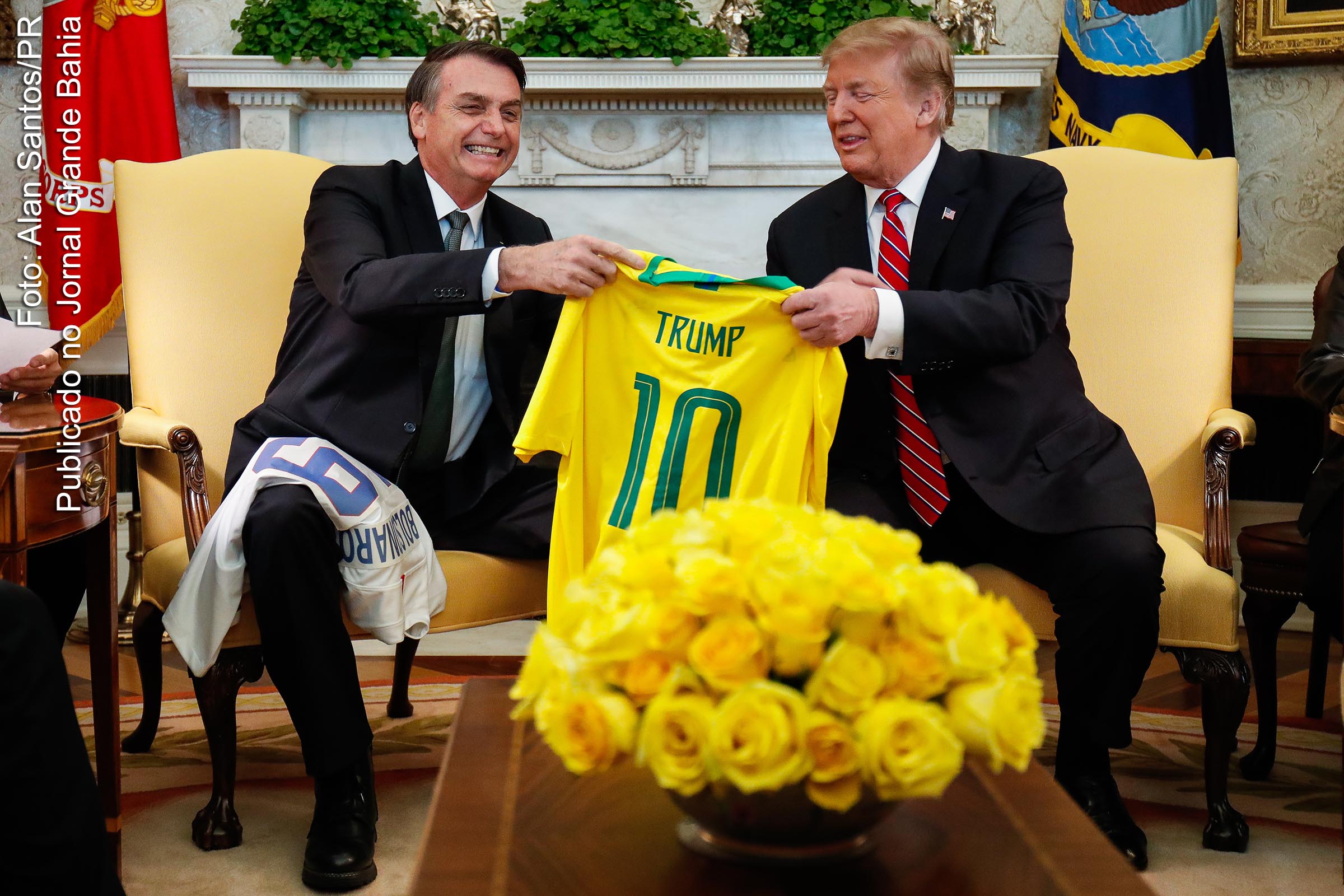 Reunião entres os presidentes Jair Bolsonaro e Donald Trump, na Casa Branca, em Washington.