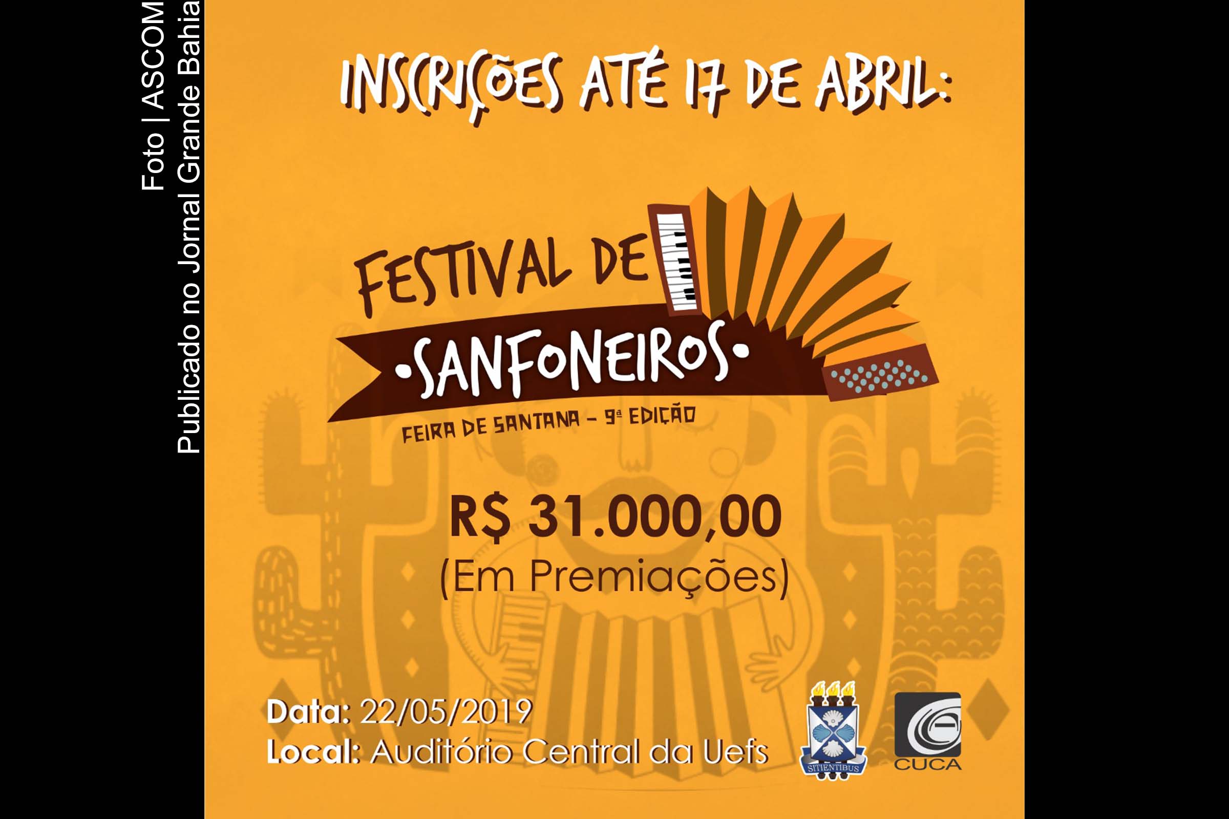 Festival de Sanfoneiros da Universidade Estadual Feira de Santana está com inscrições abertas