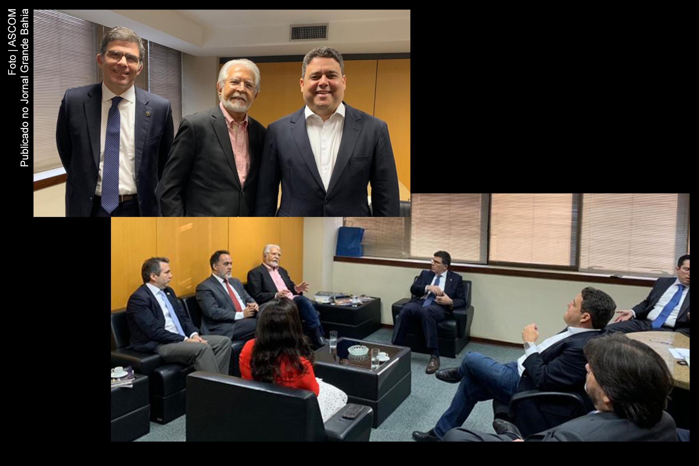 Domingos Meirelles, presidente da Abi, e representantes do Conselho Federal da OAB.