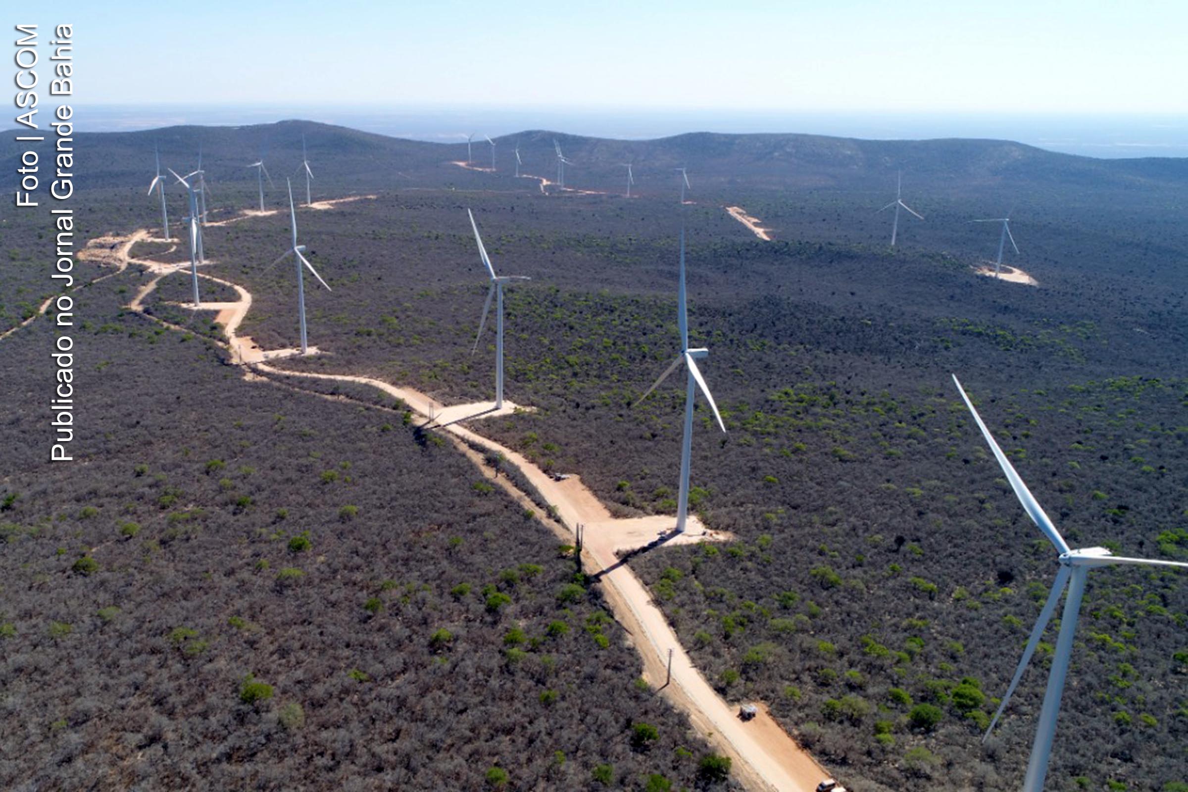Vista aérea do Conjunto Eólico Umburanas.